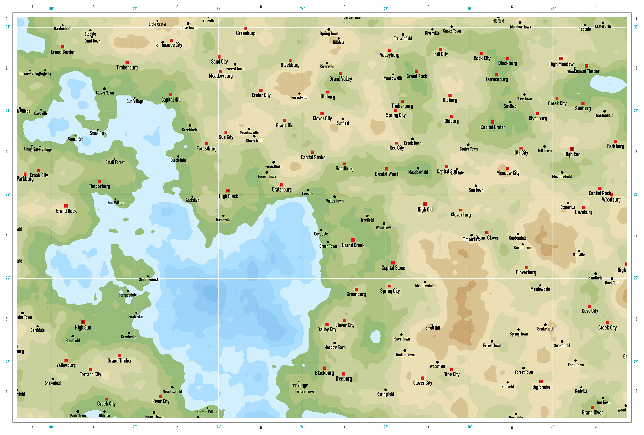 natural color generic topographic map 13