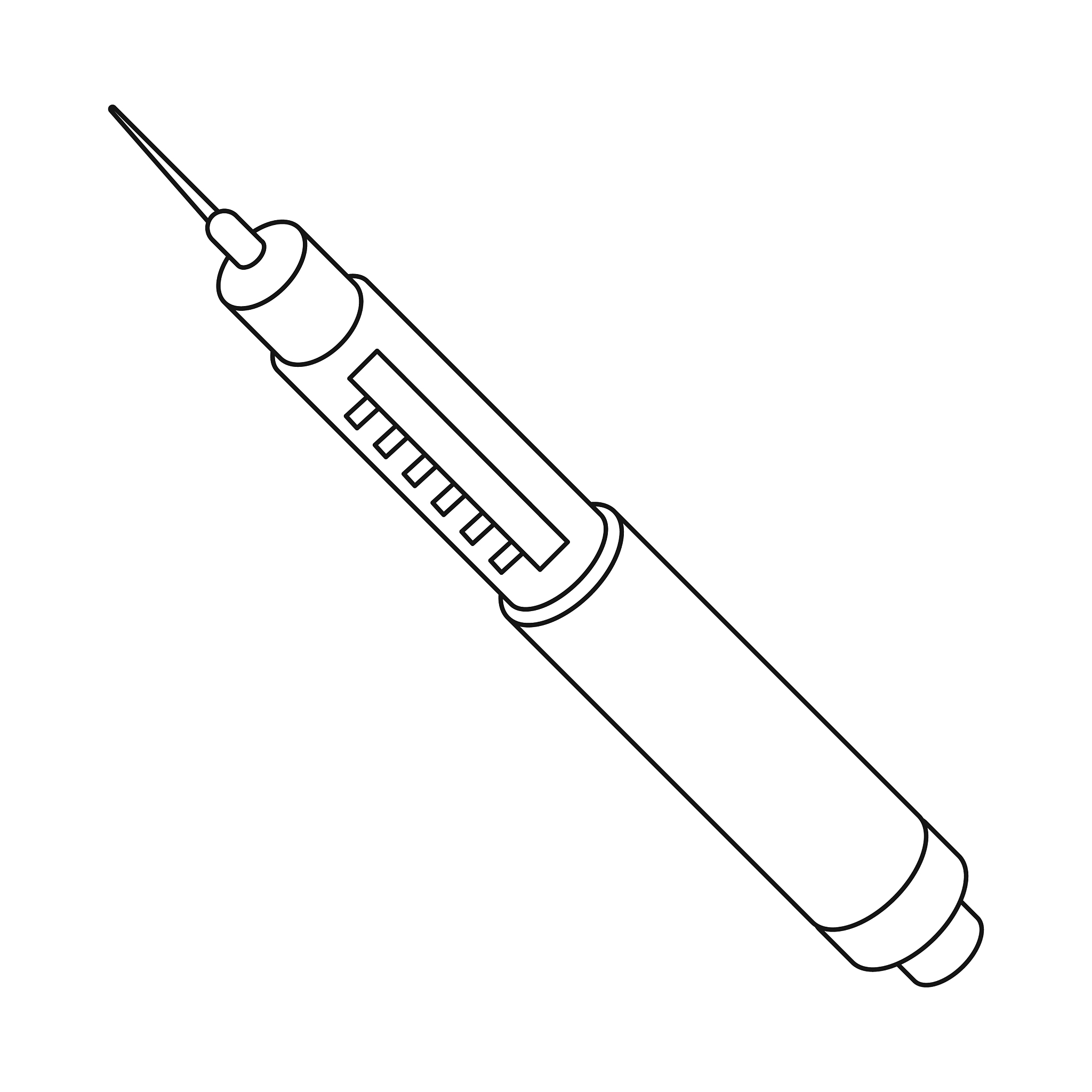 马克笔针管注射器手绘