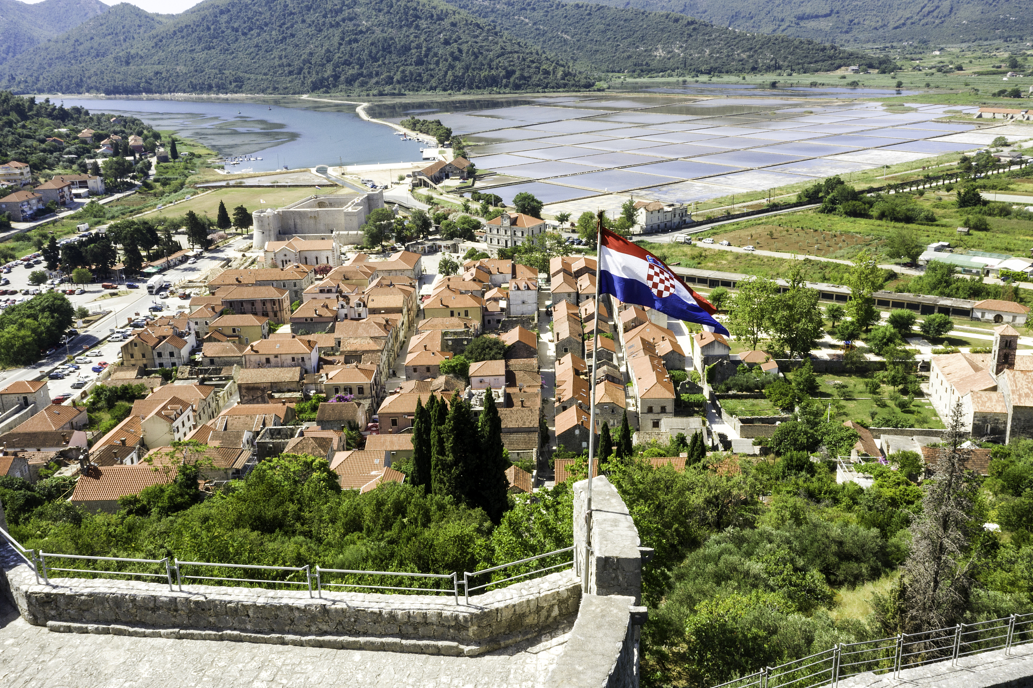 aerial view of ston city, dubrovnik-neretva, croatia