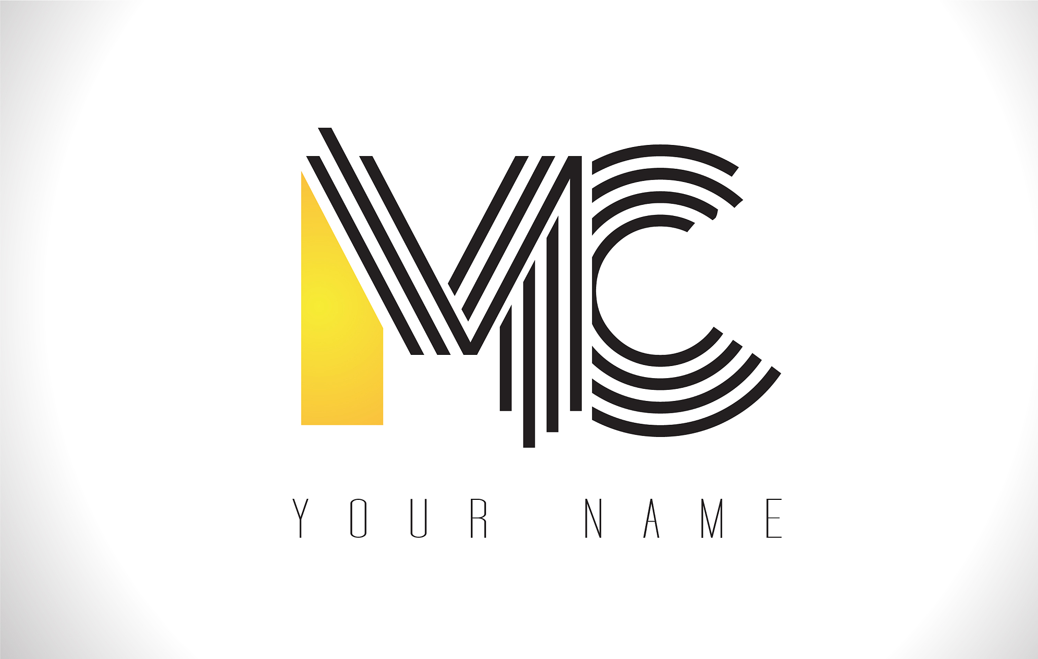 mc black lines letter logo creative line letters