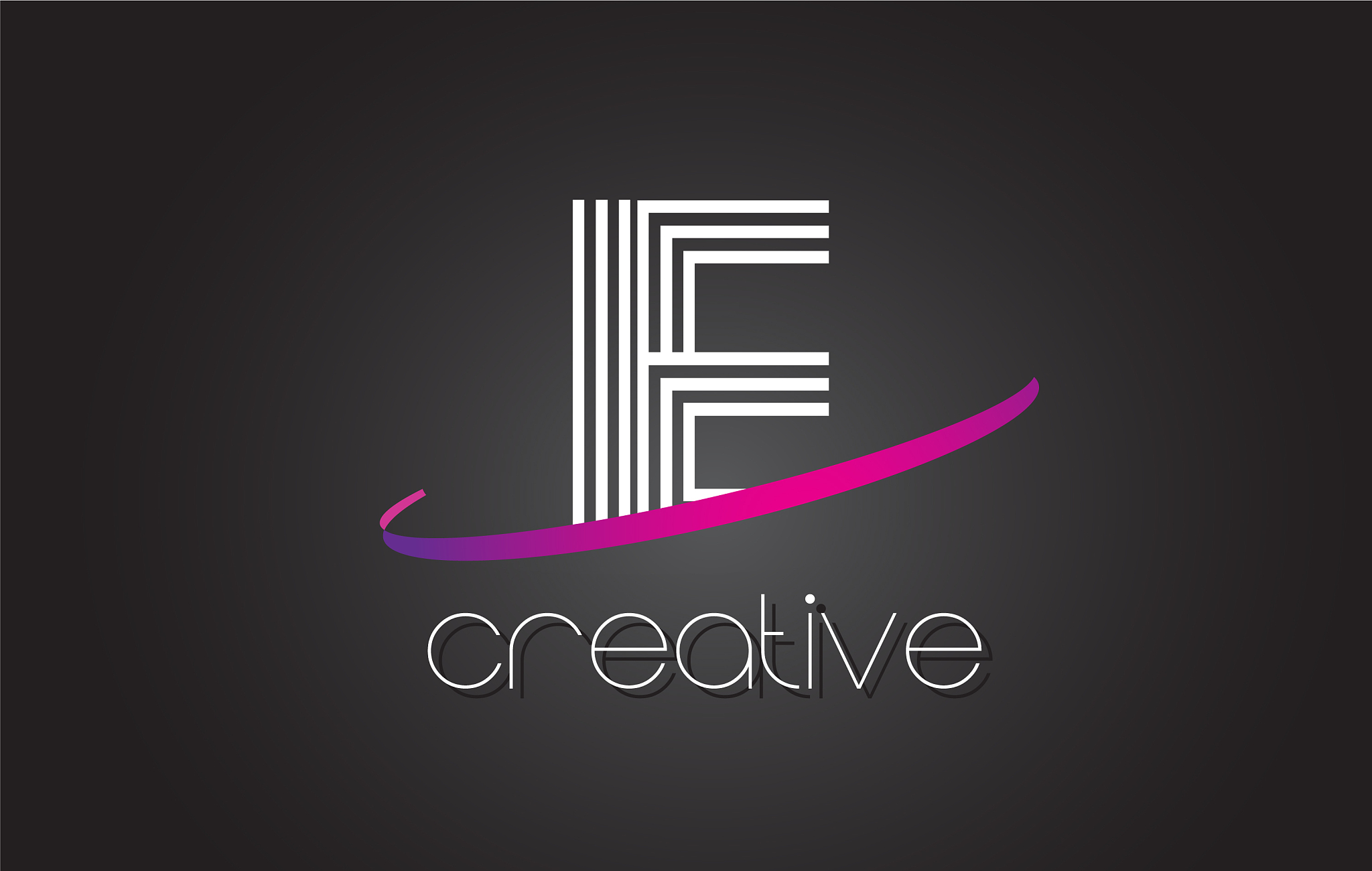 ie i e letter logo with lines design and purple