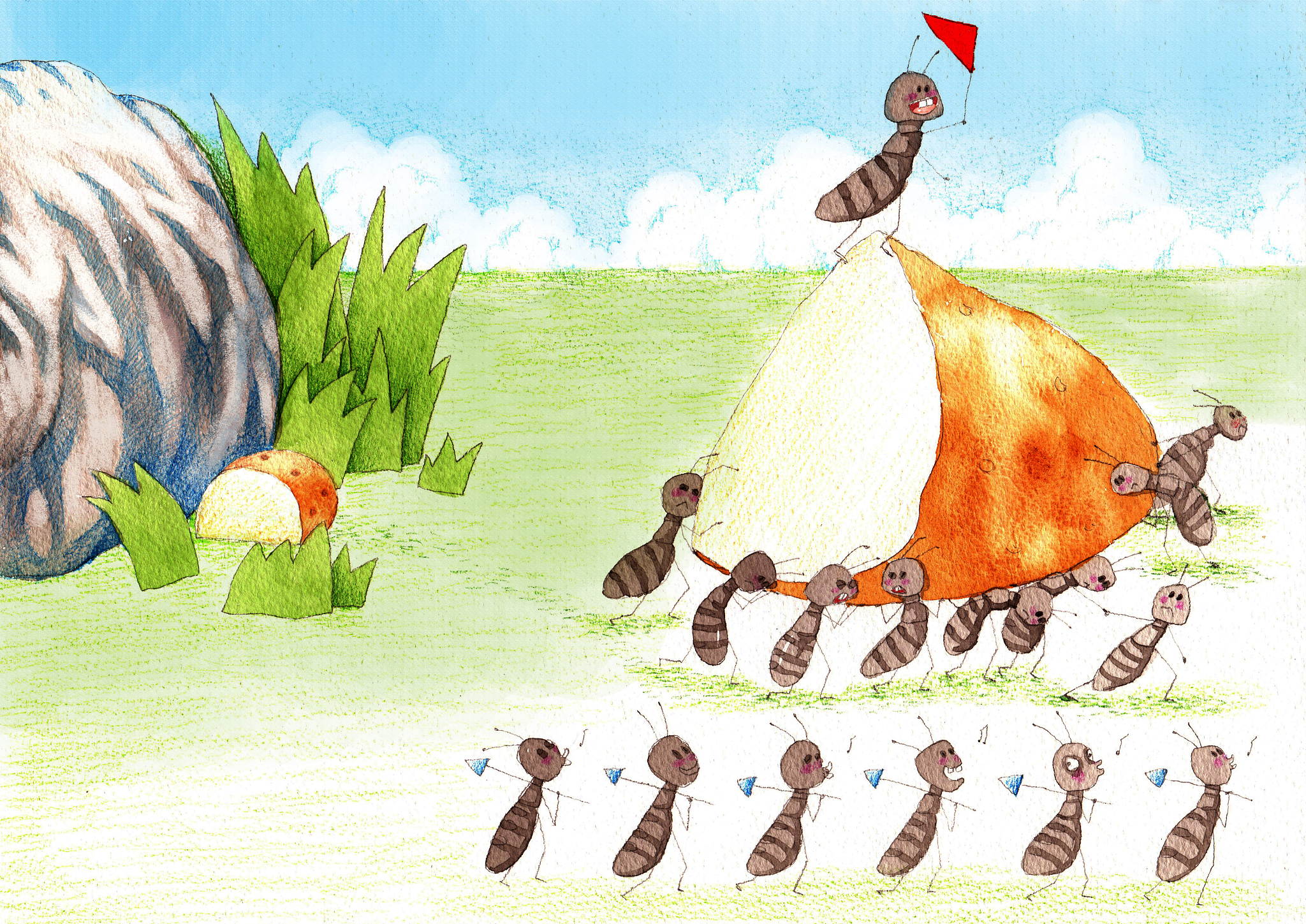 一年级小蚂蚁搬粮食