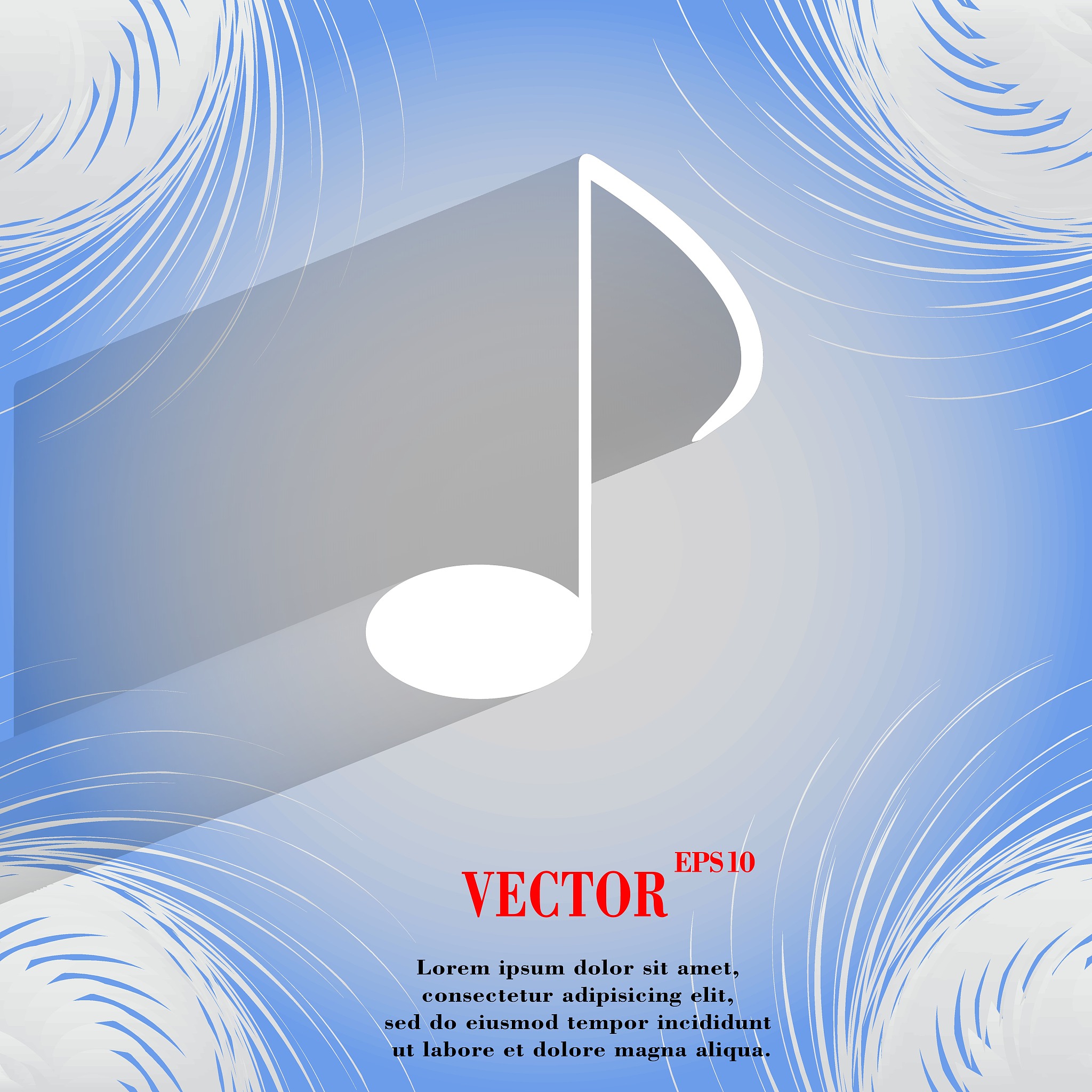 music elements notes web icon on a flat geometric abstract backg