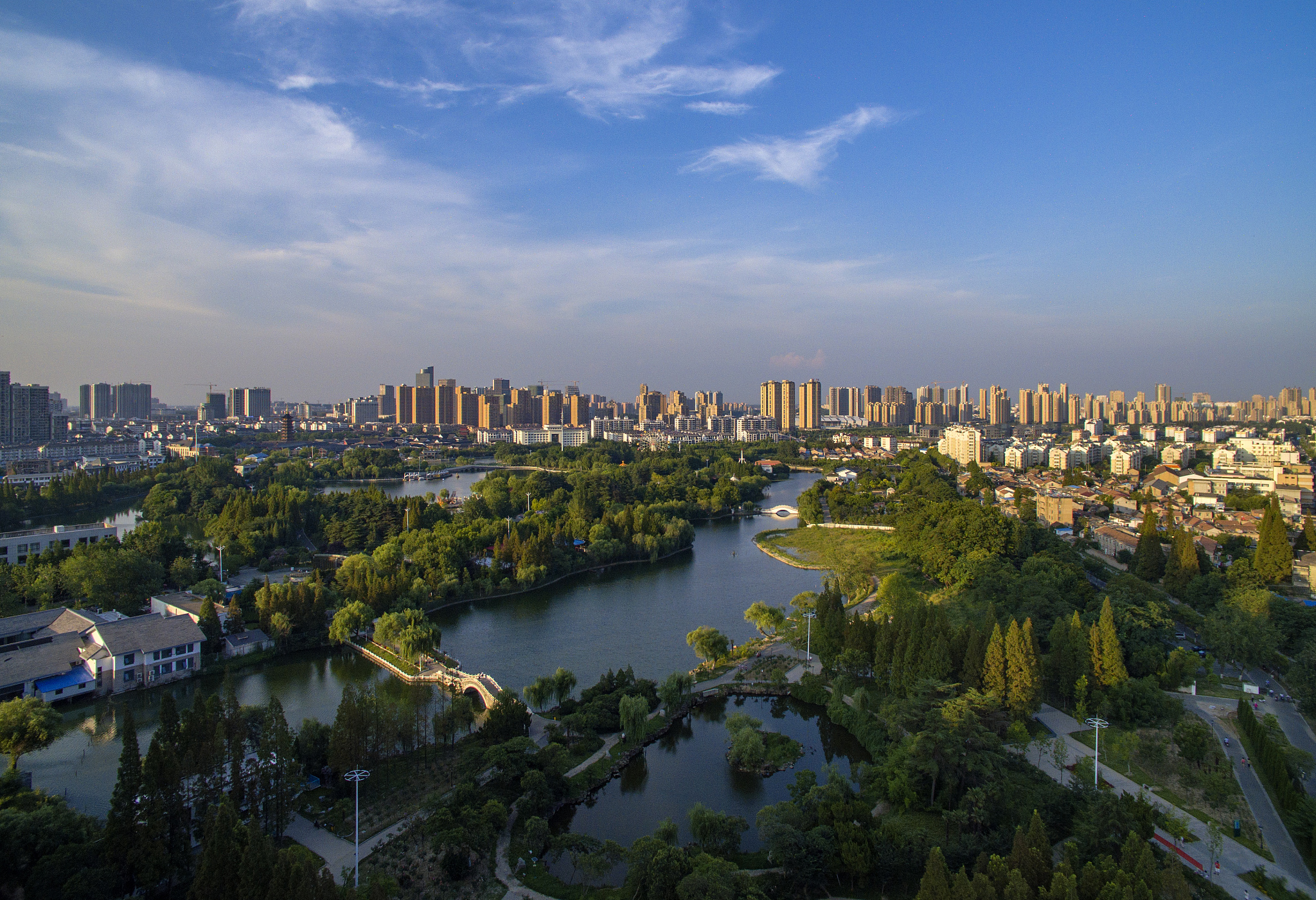 江苏省淮安市里运河文化长廊城市风光