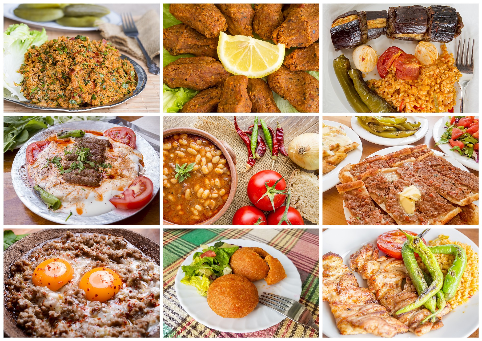 traditional delicious turkish foods collage. food concept.
