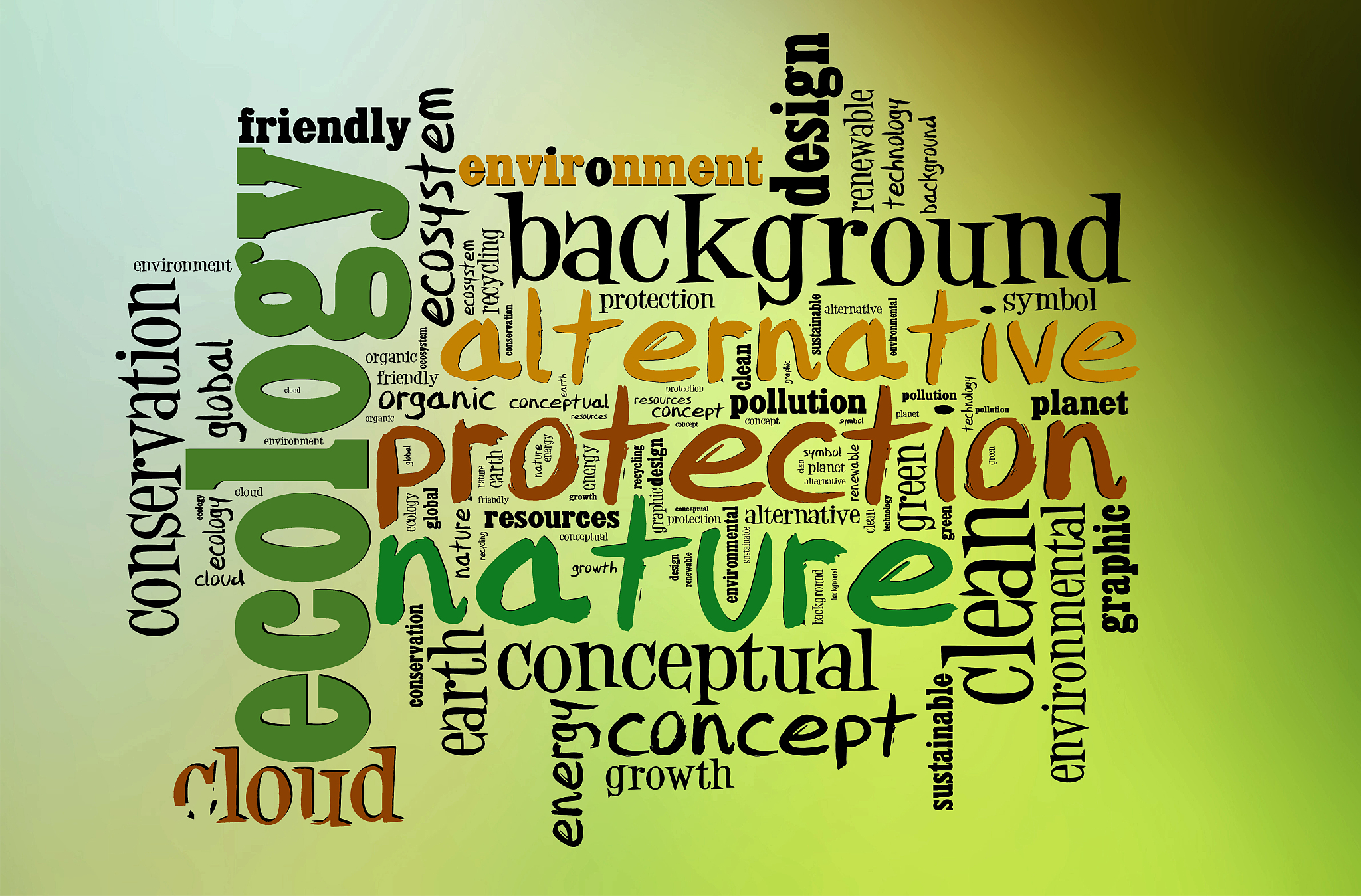 word cloud concept of ecology