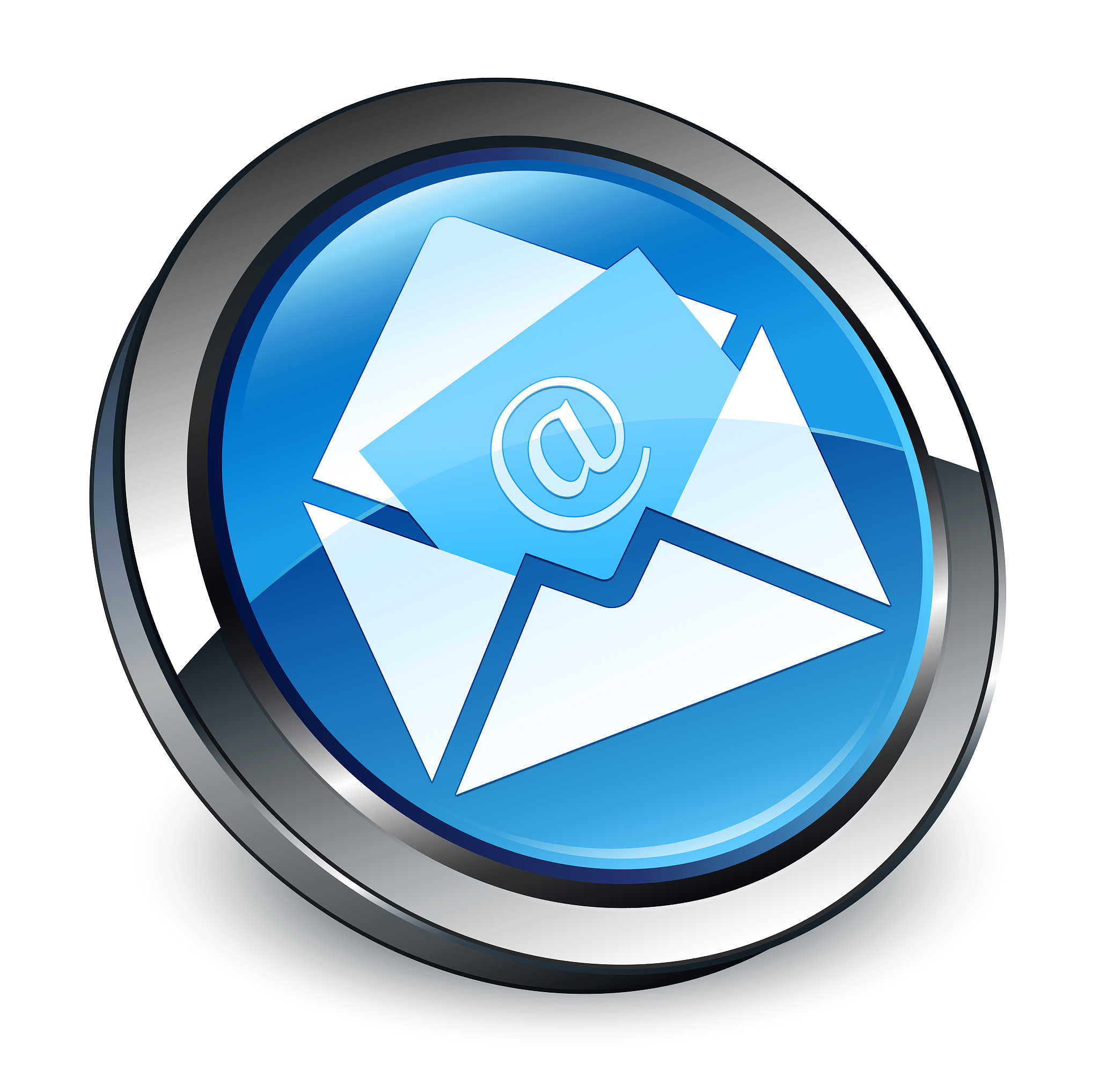 newsletter email icon 3d blue round button