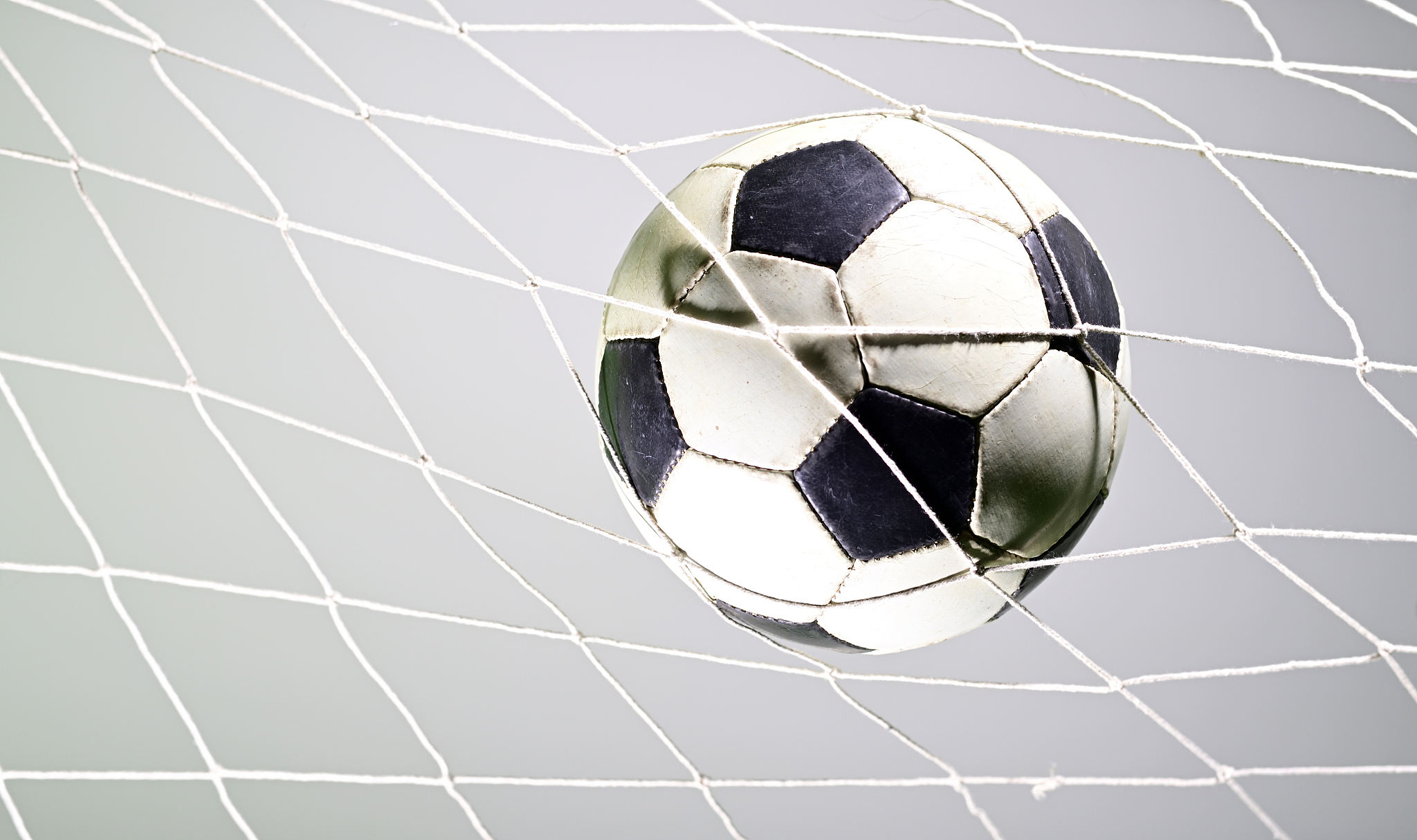 soccer ball in the net