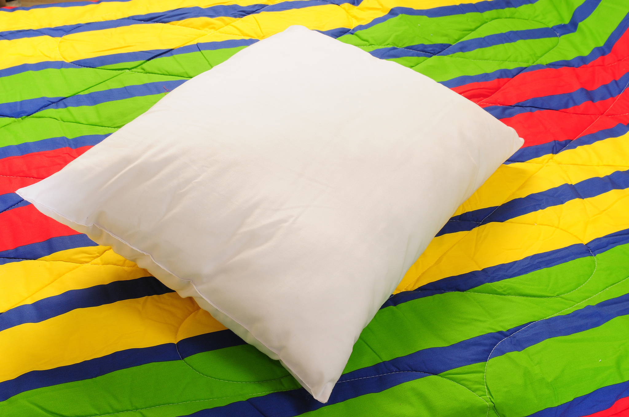 pillow on stripes.