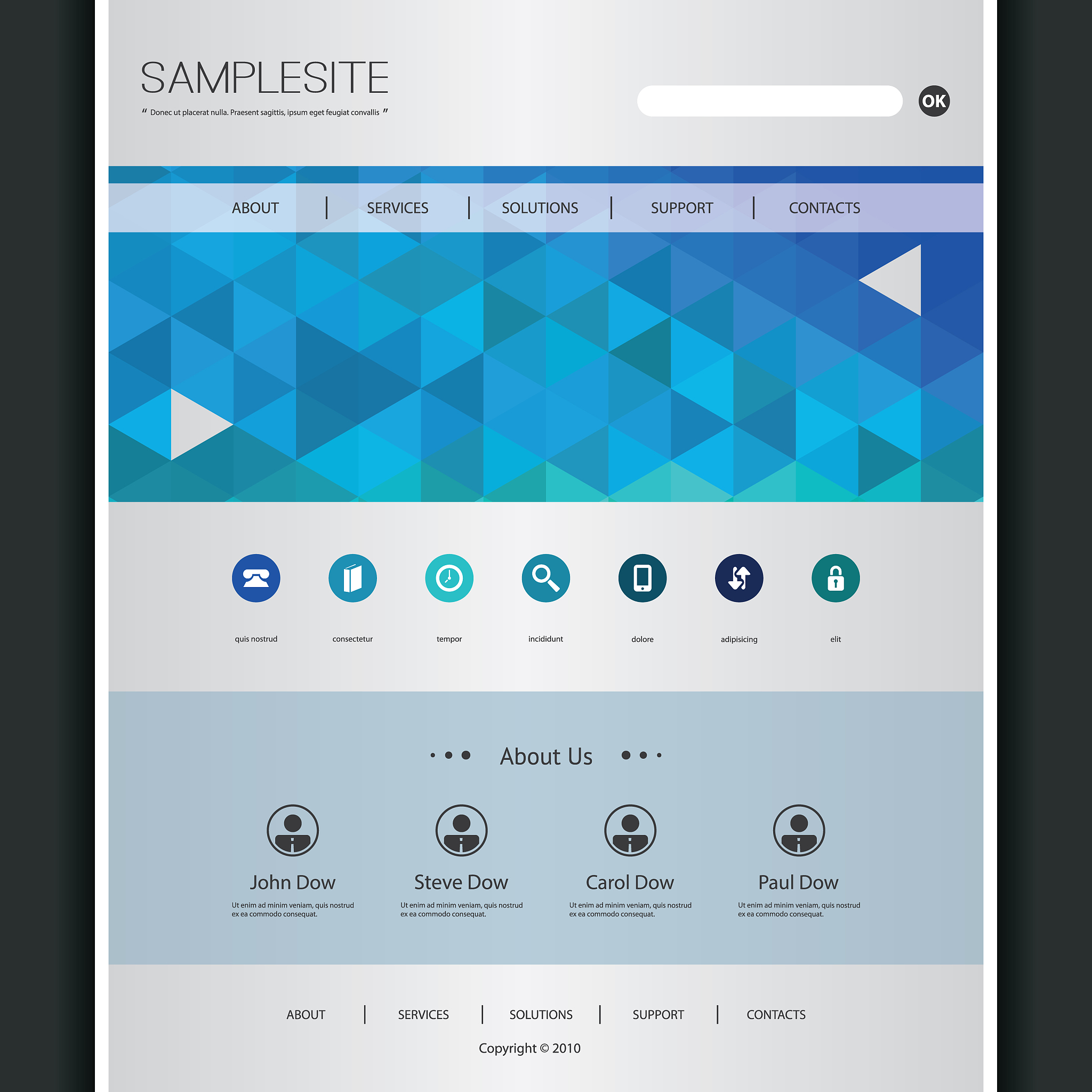one page website template