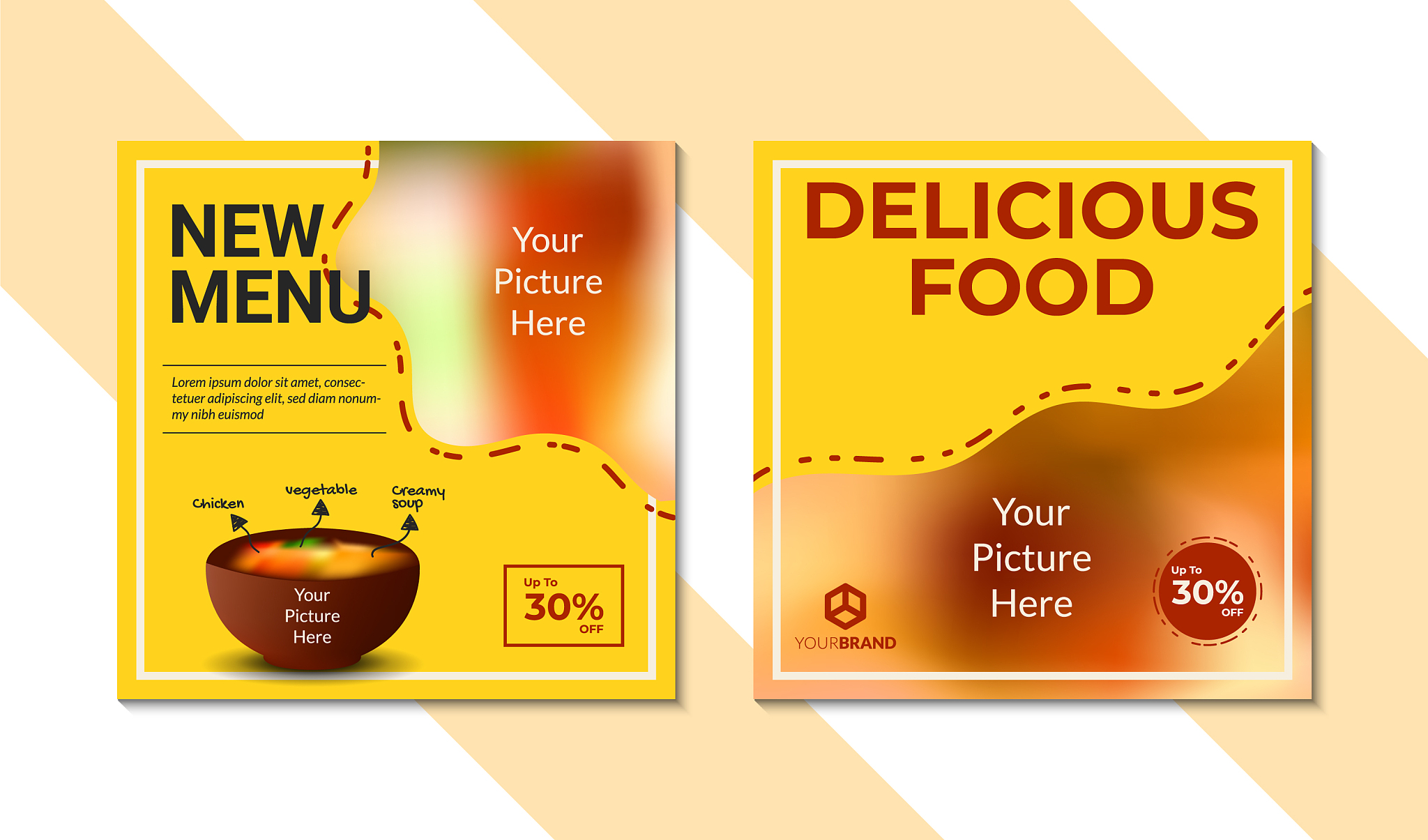food social media post template
