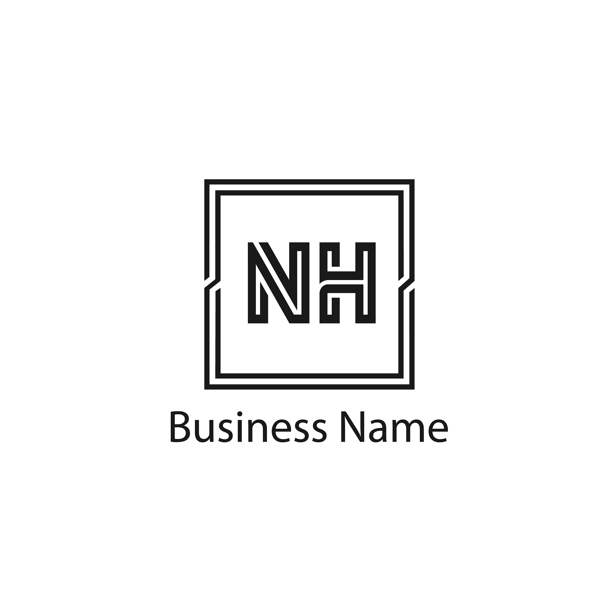 initial letter nh logo template design