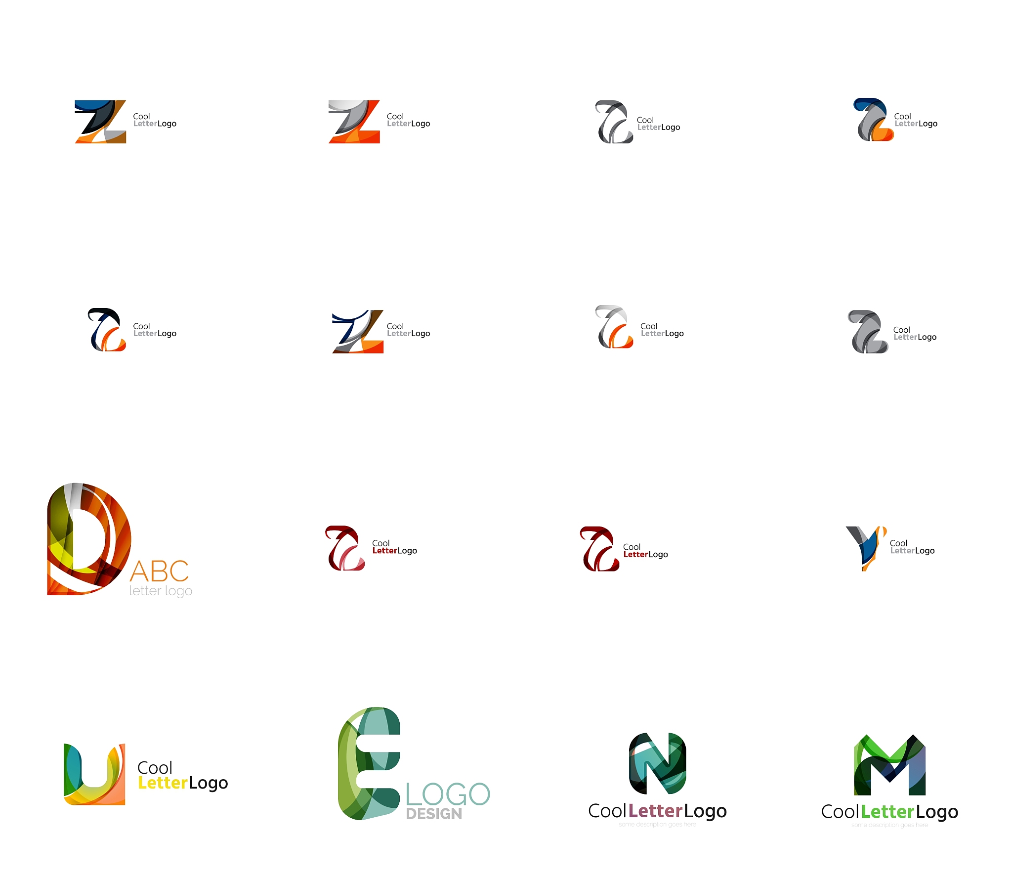 set of universal company logo ideas business icon
