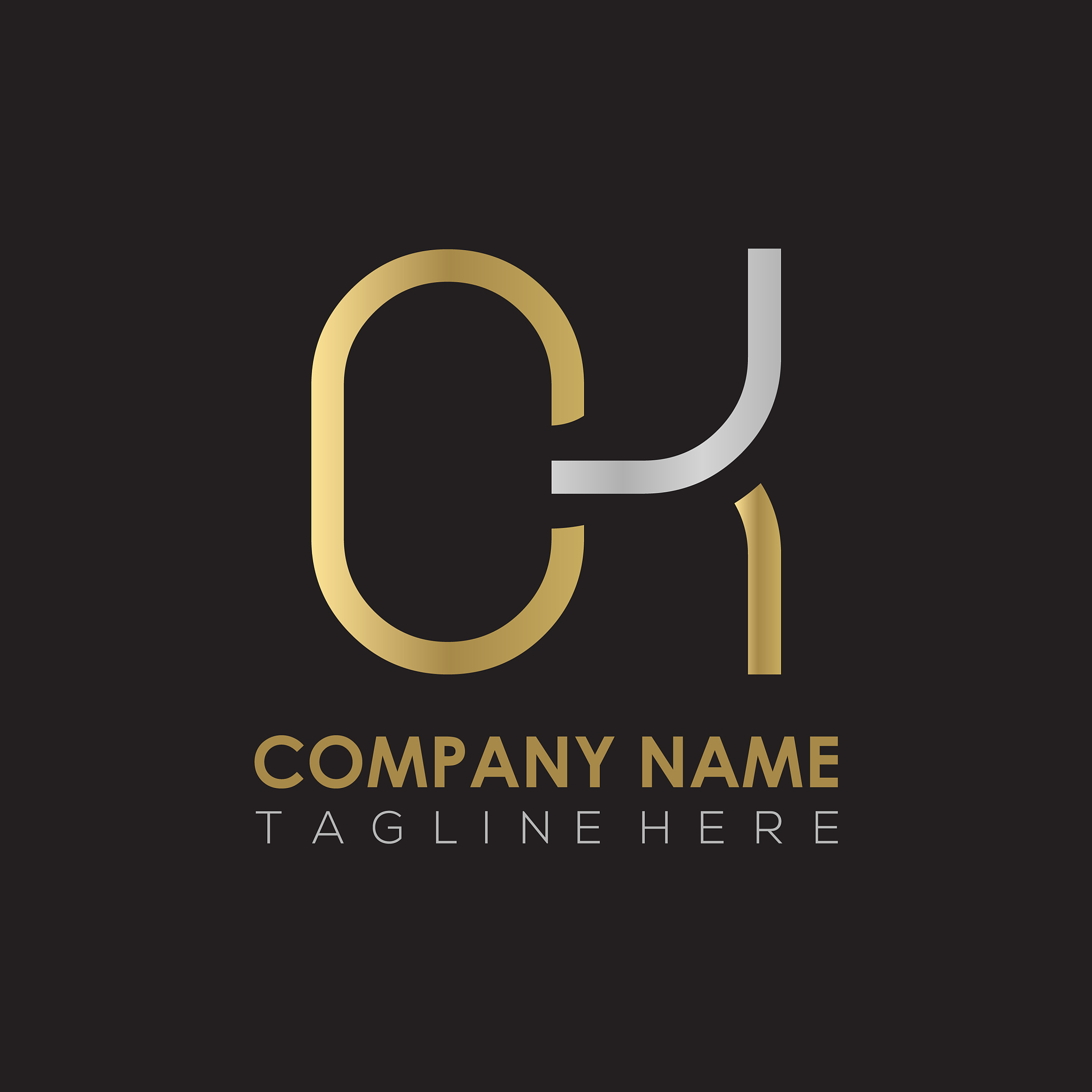 initial simple letter ok logo design template