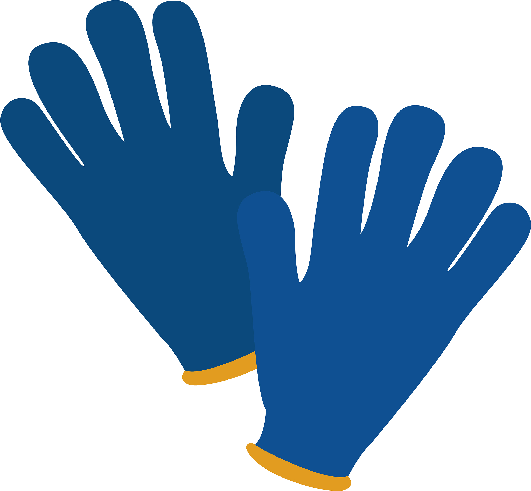 winter gloves on white background