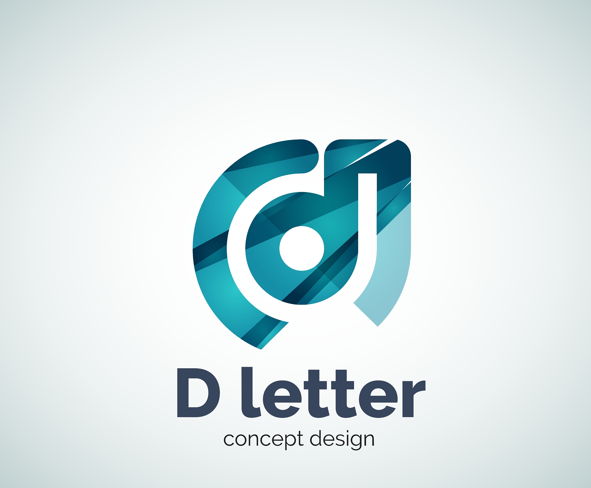 d letter concept logo template