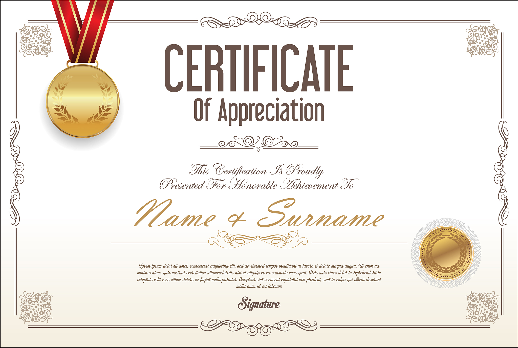 certificate or diploma retro design collection