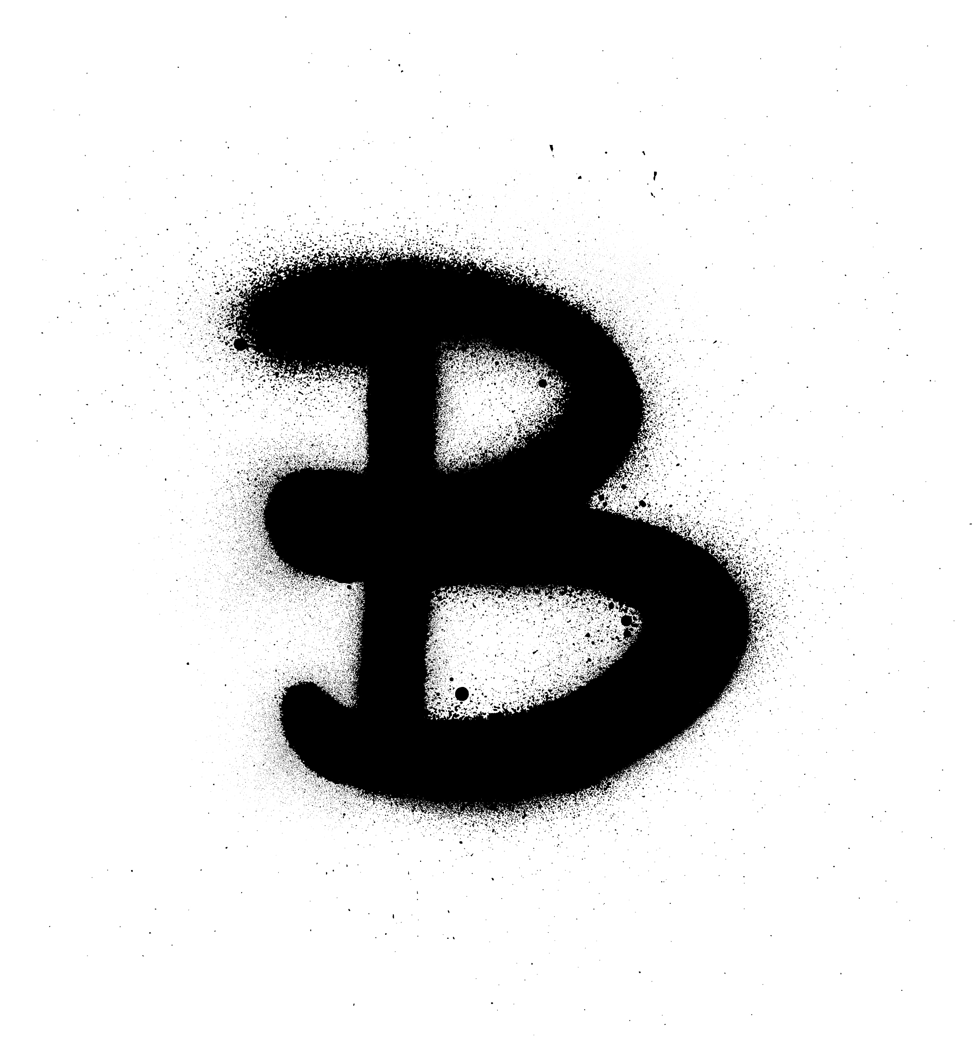graffiti small fat b font sprayed in black over