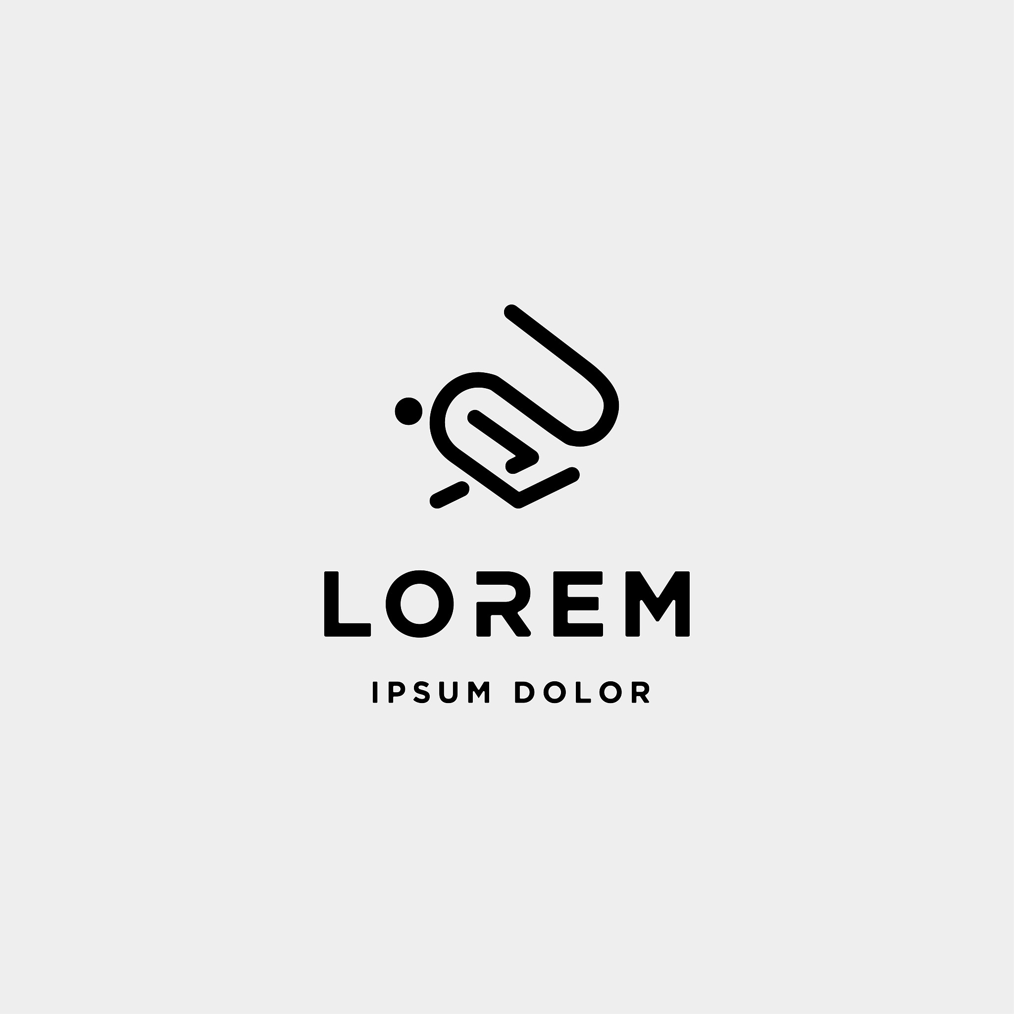 rabbit vector line symbol design illustration