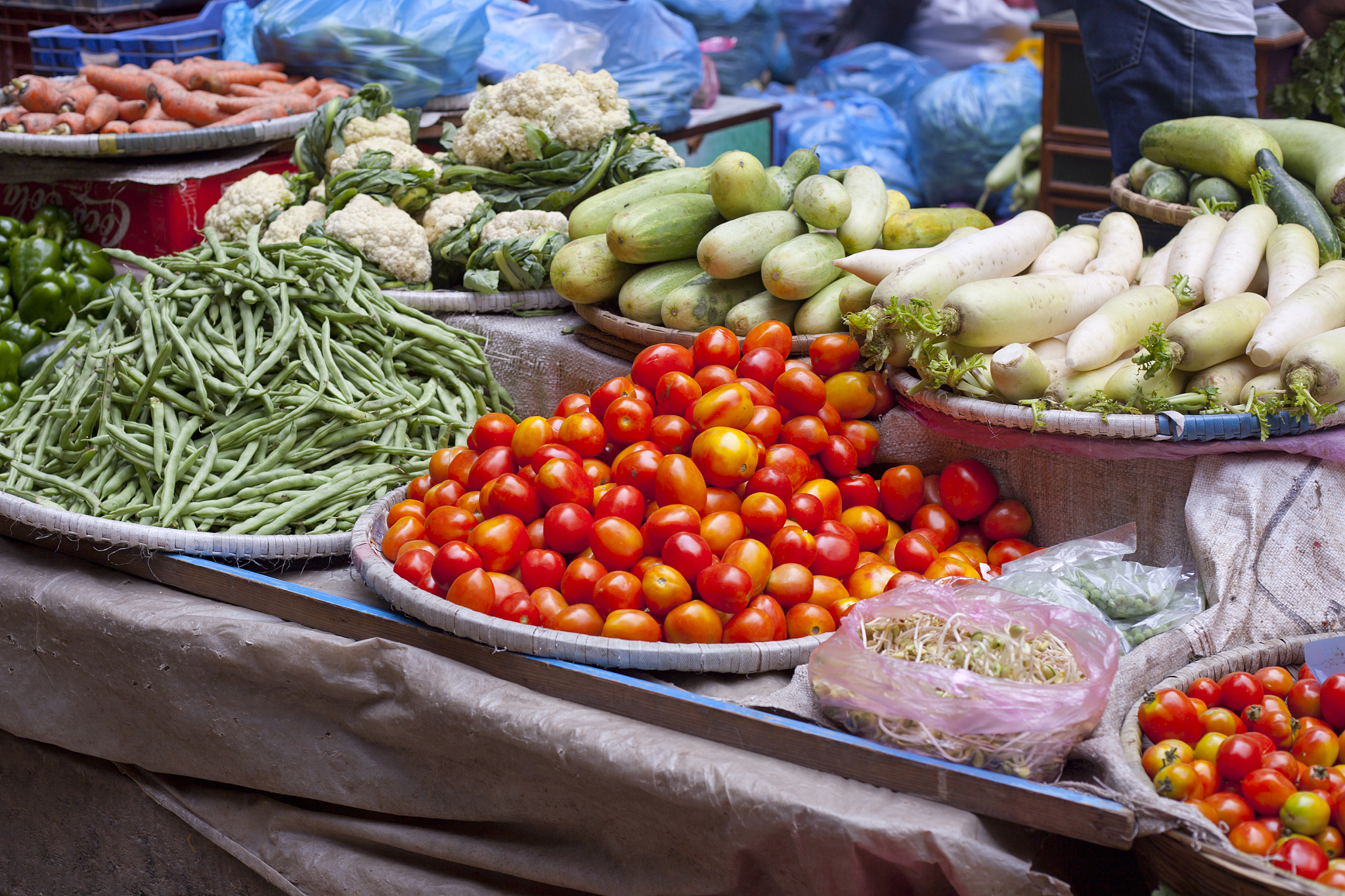 fresh and organic vegetables at farmers market  in india