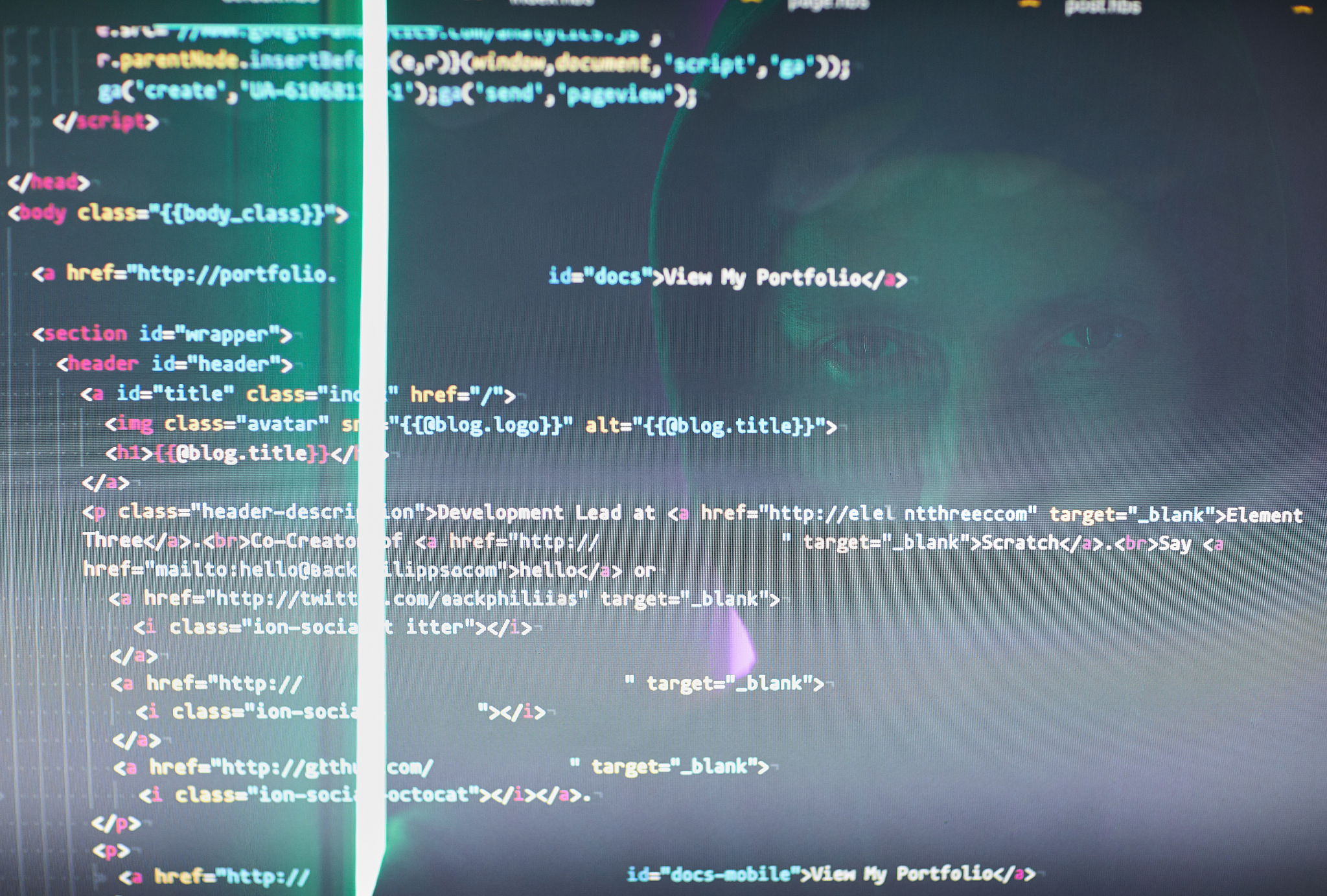 computer monitor with codes