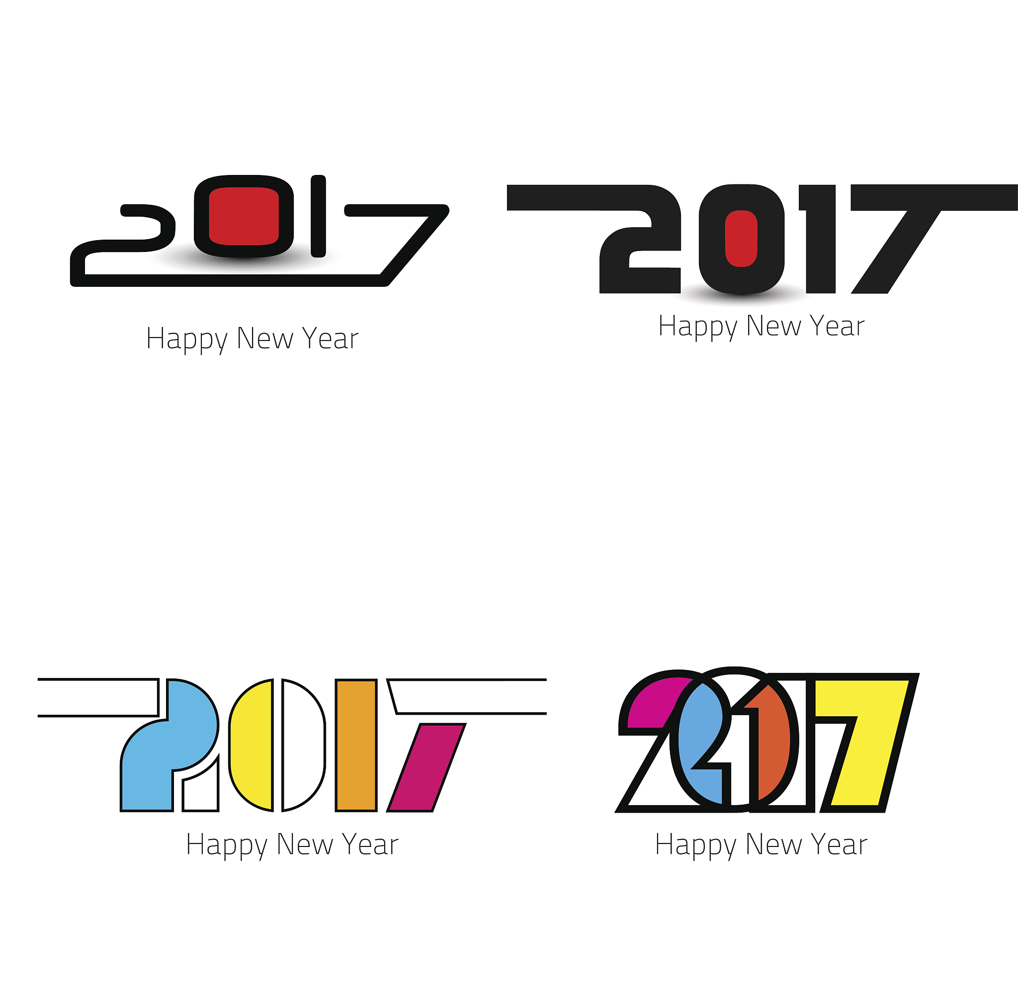 happy new year 2017 design collection