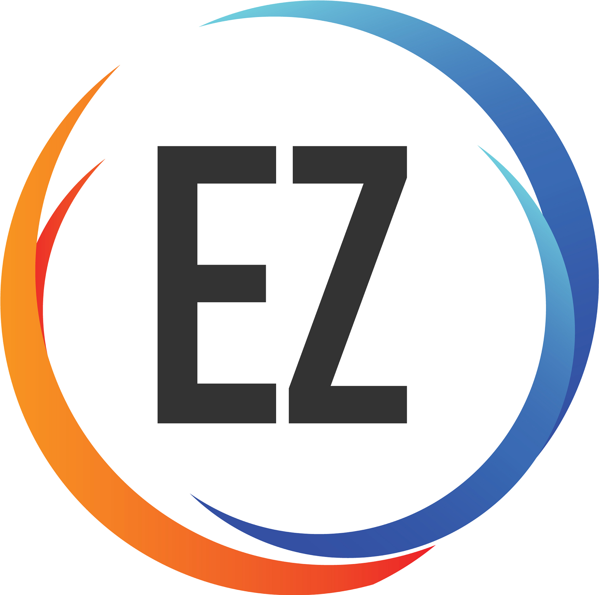 initial letter ez creative swoosh design logo