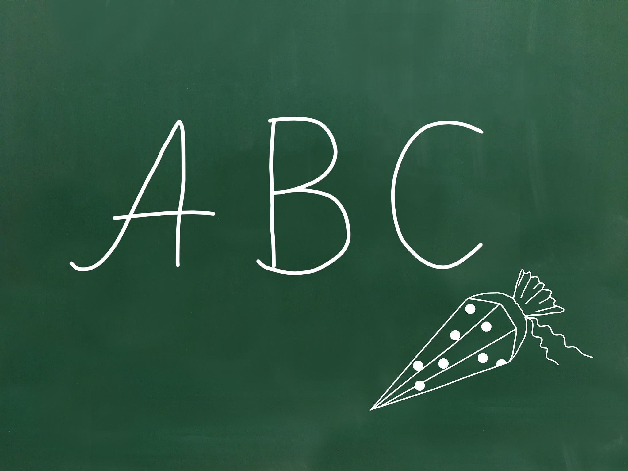 abc - letters on a chalkboard.