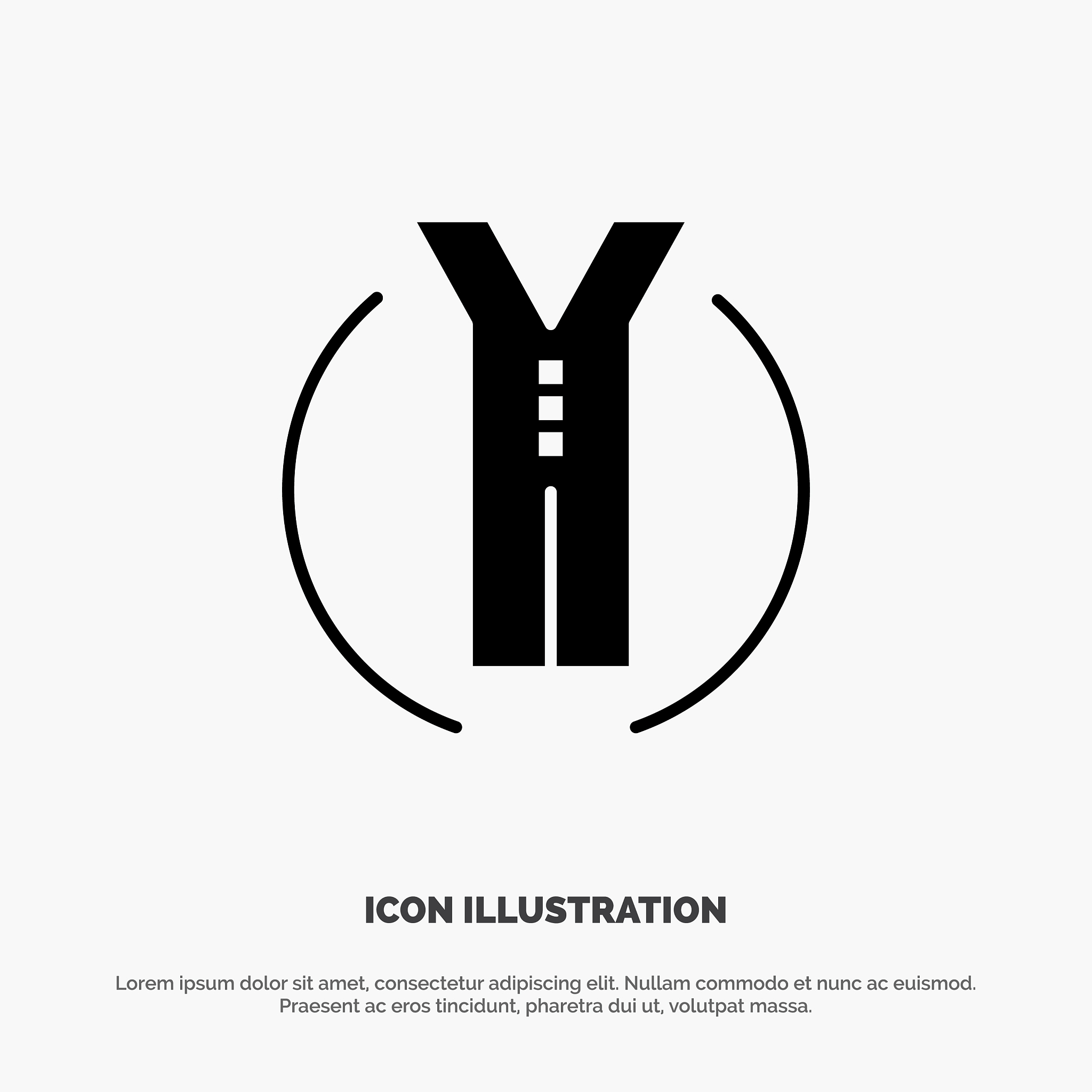 road trip two way location solid glyph icon