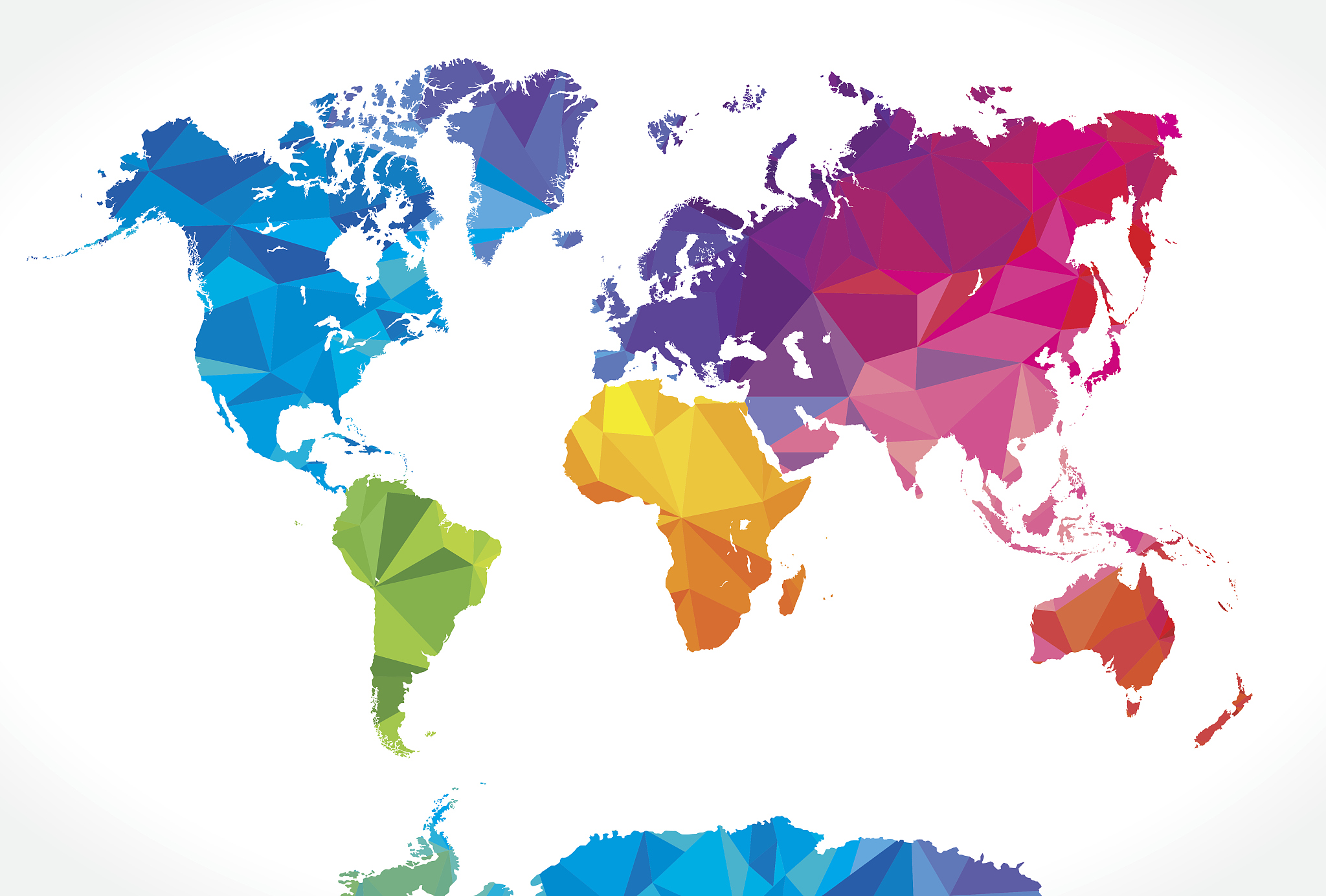 low poly world map