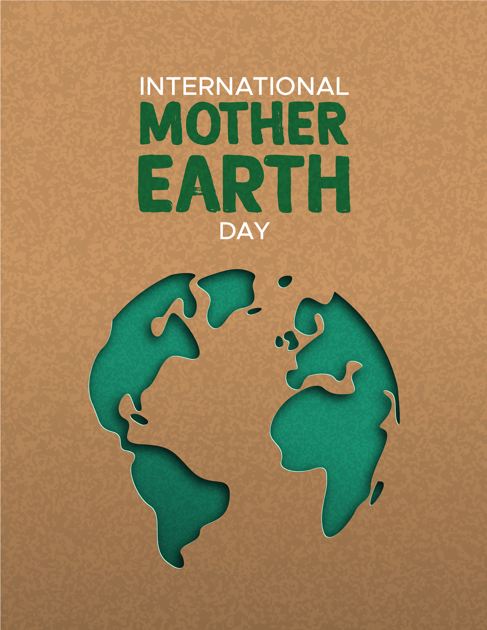 earth day of paper cut world map