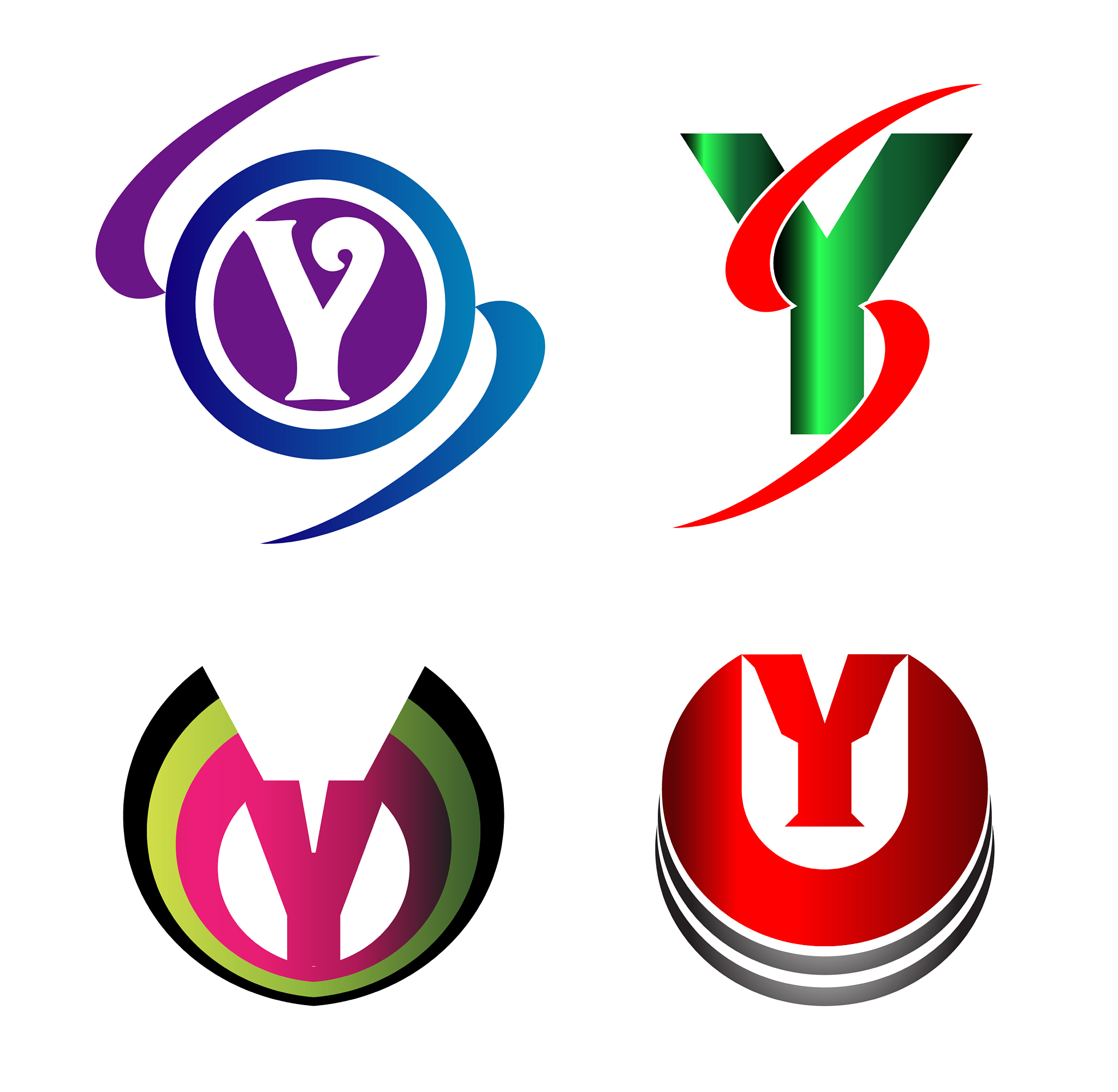 letter y logo icons set graphic design
