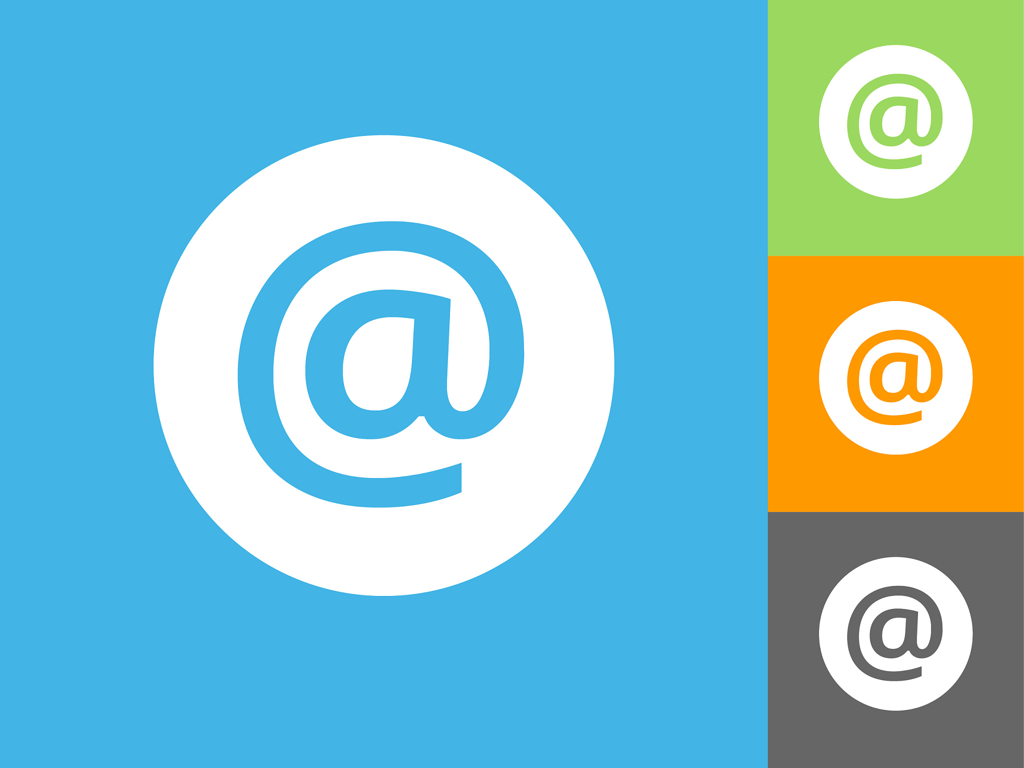 email  flat icon on blue background