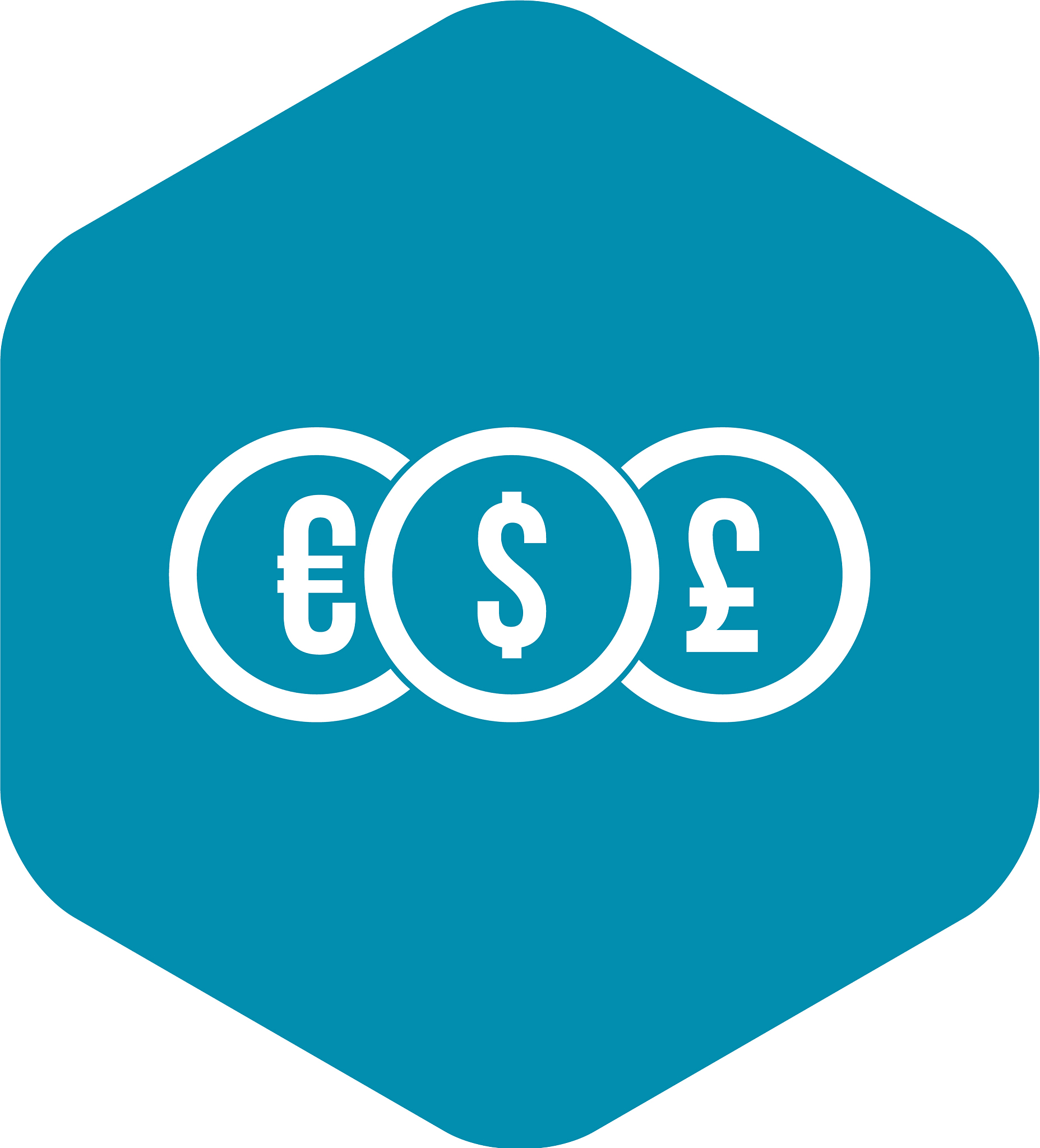 euro dollar pound coin icon simple style