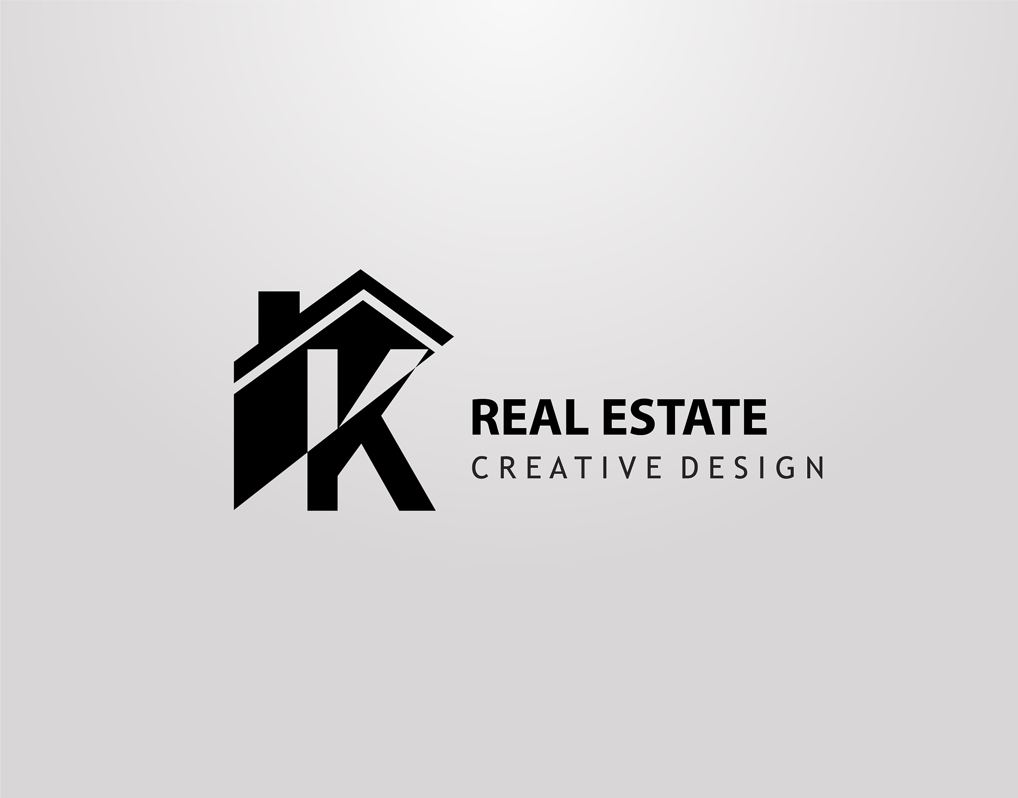 k letter logo house shape with negative letter h