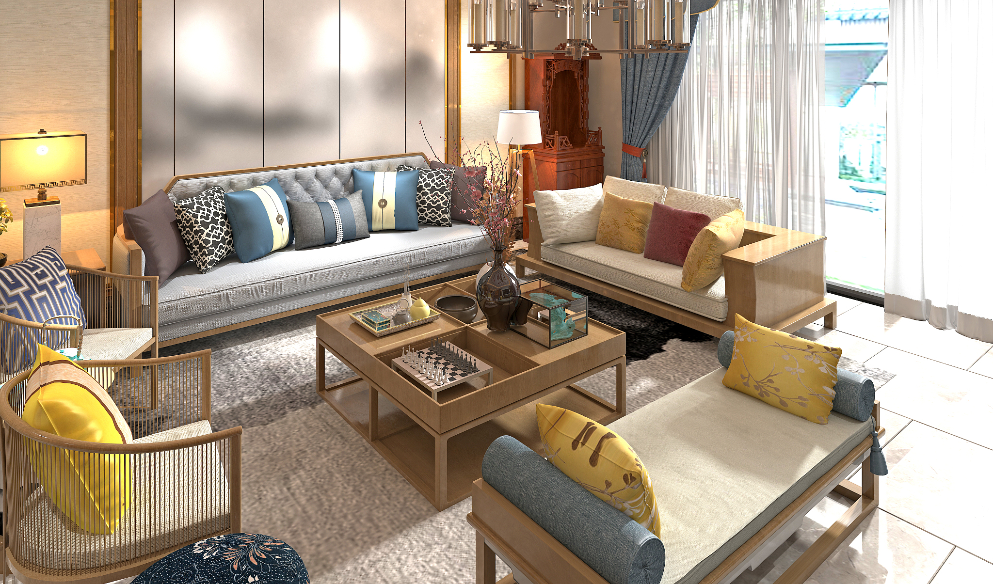 3d render of living room