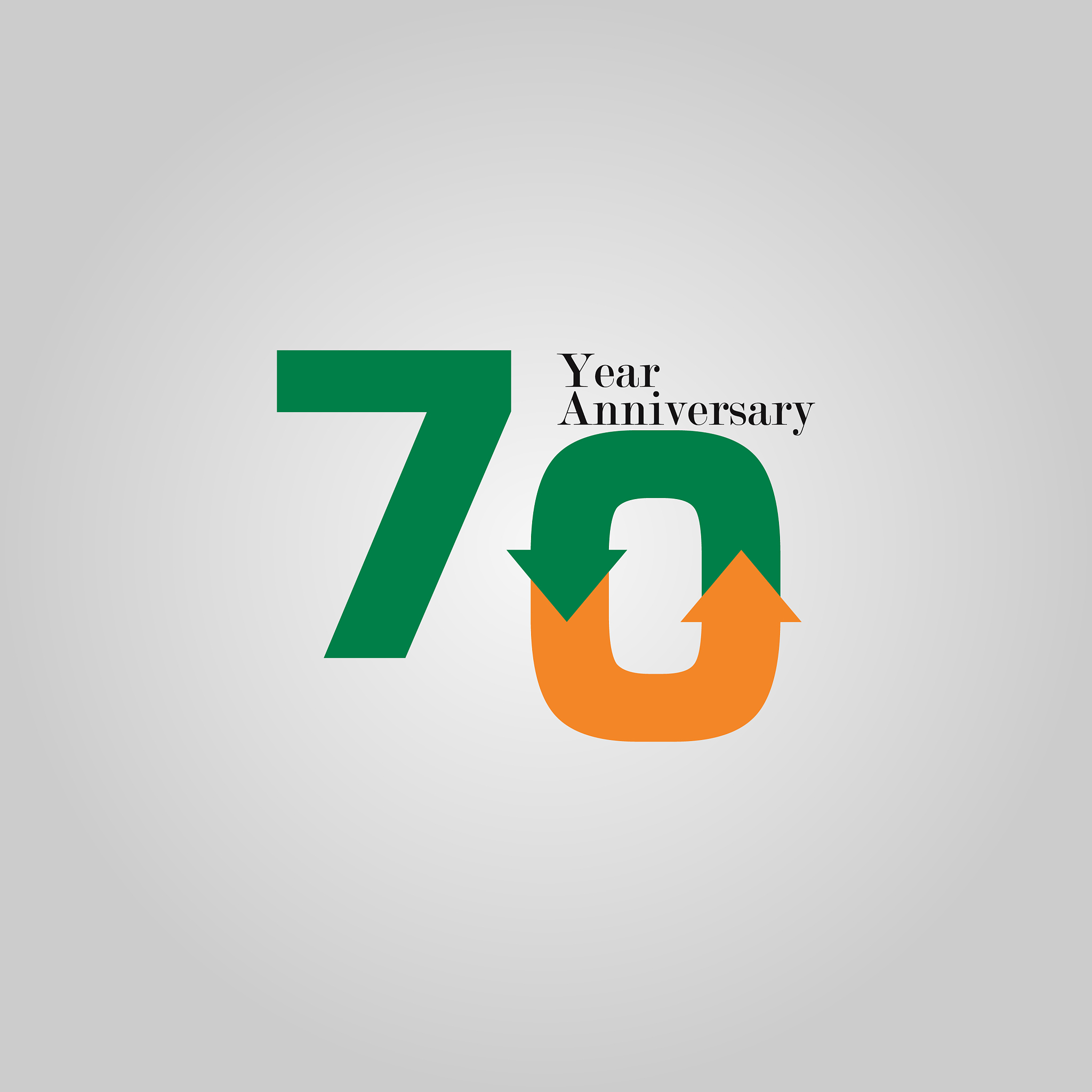 70 year anniversary template design