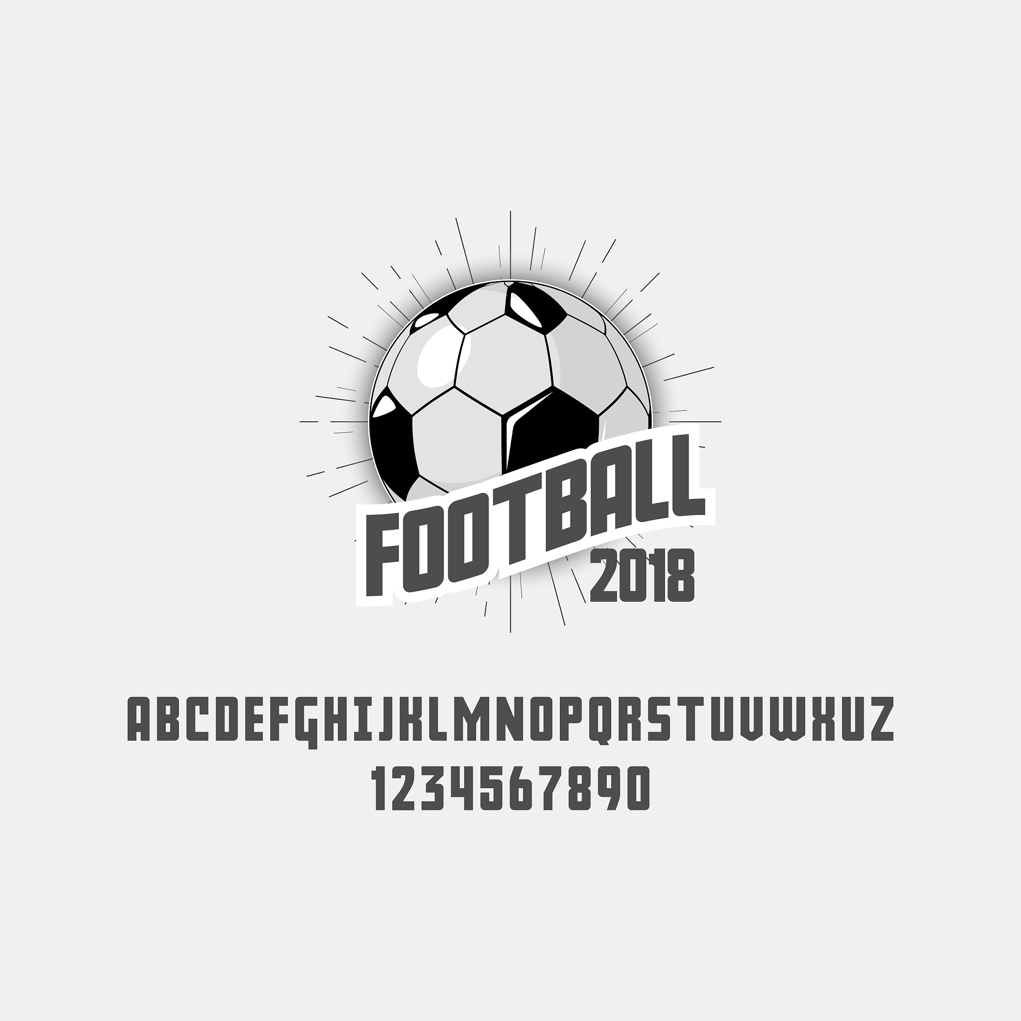 set of football soccer - badge logo and font