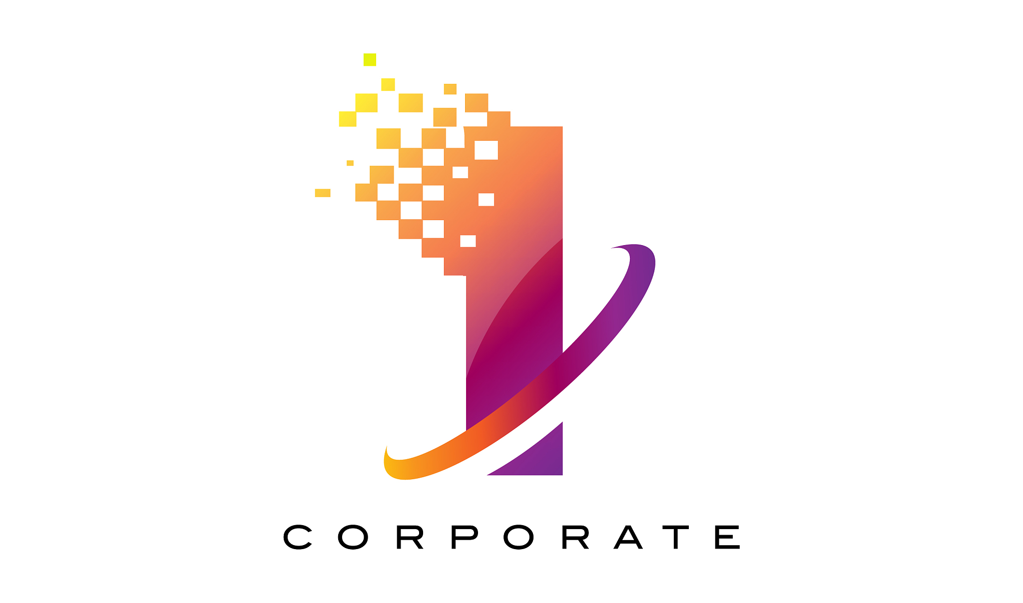 letter i colourful rainbow logo design