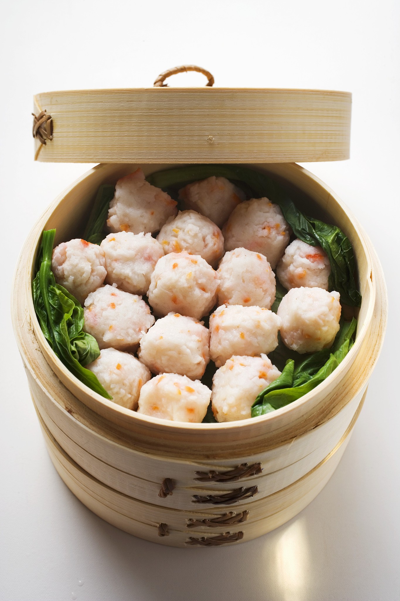 shrimp balls in bamboo steamer (thailand)