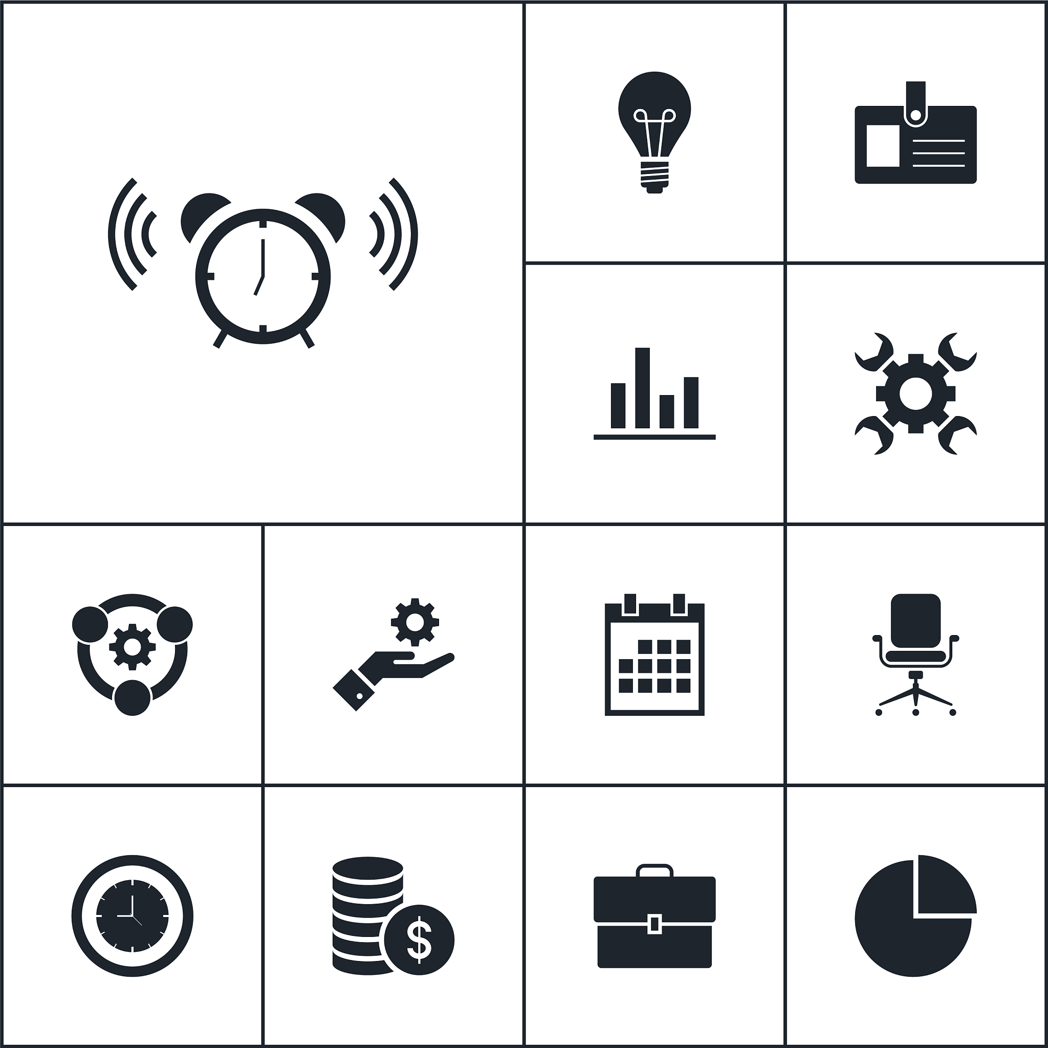 set of business icons simple marketing elements