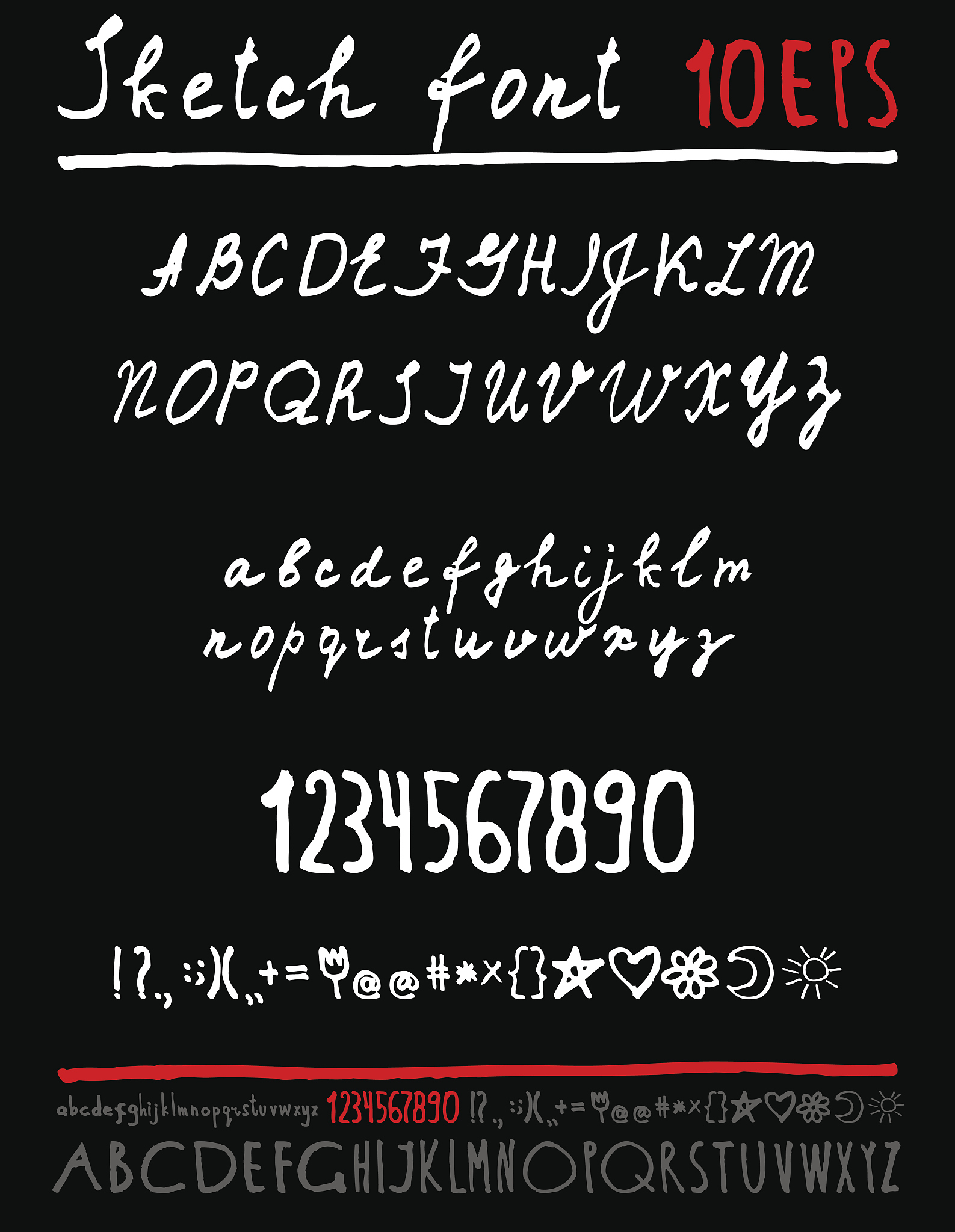 handwritten english alphabet. vector illustration .