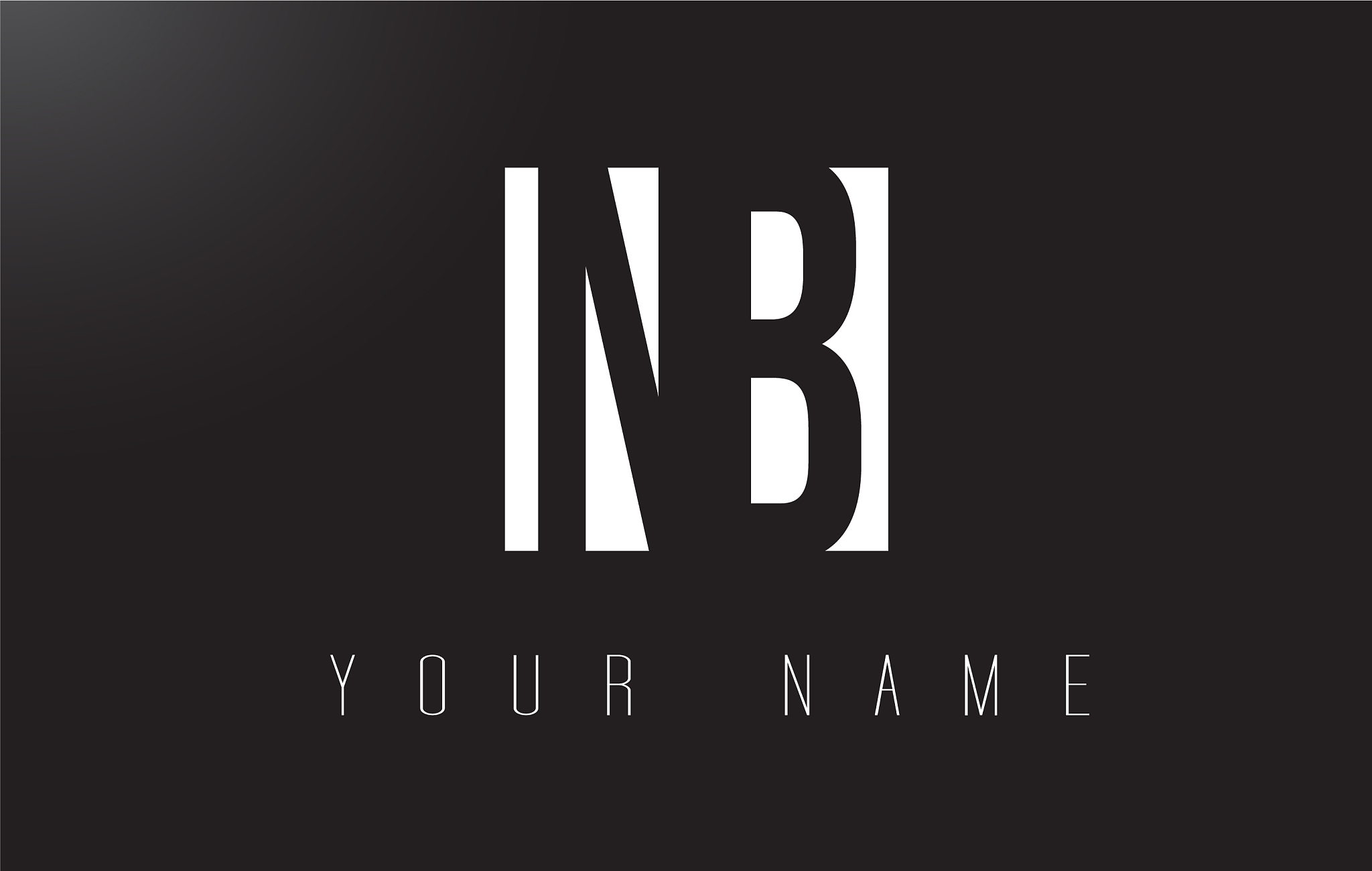 nb letter logo with black and white negative