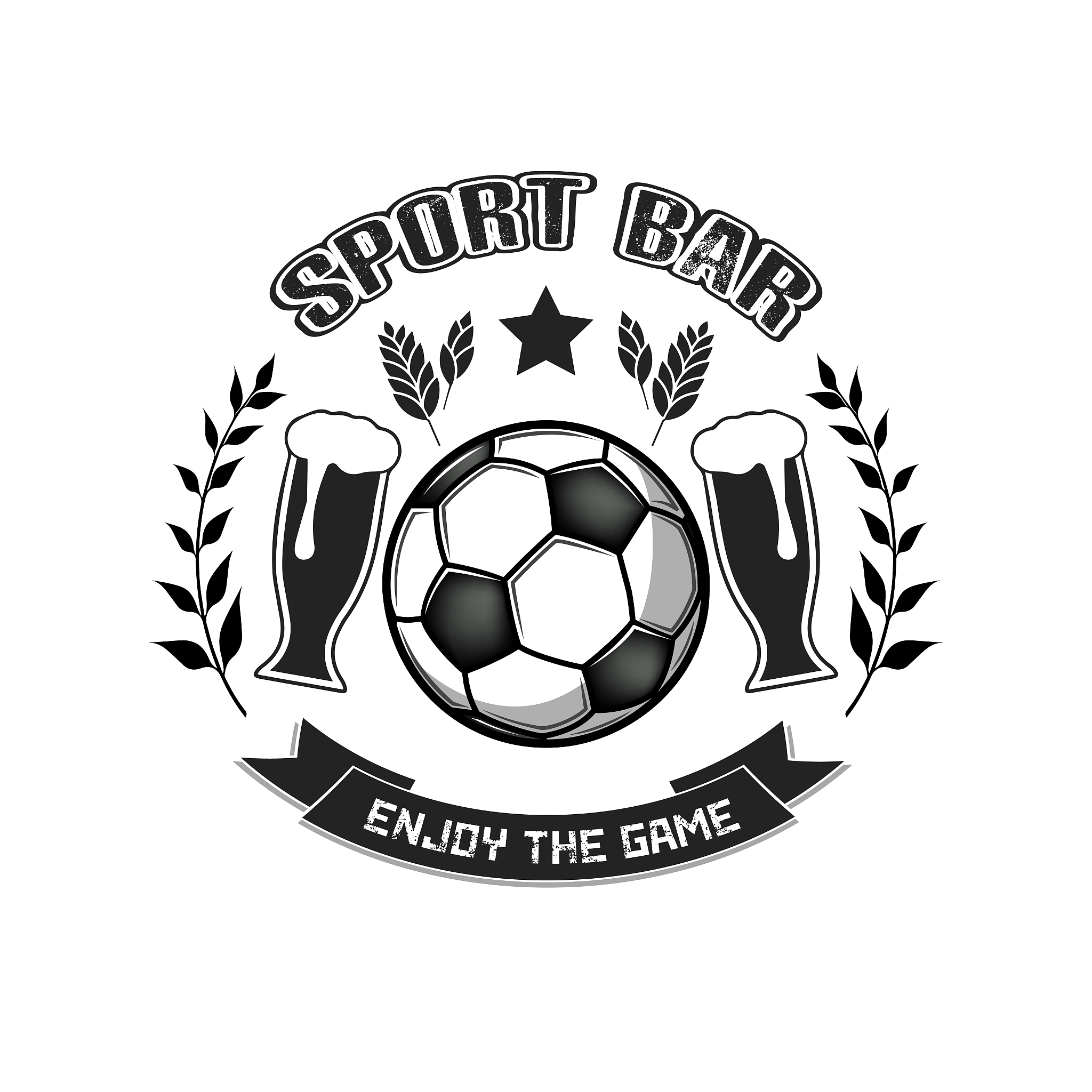 logo soccer ball and beer glass