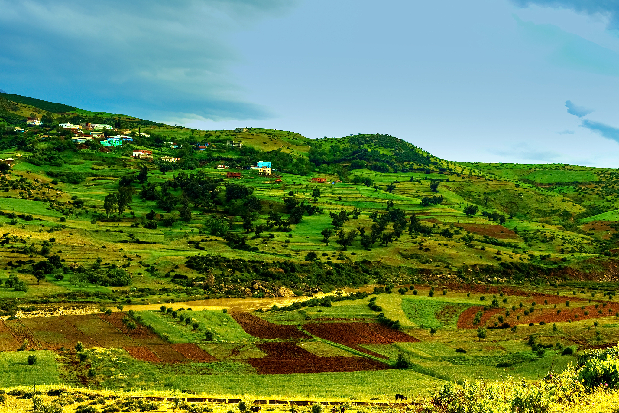 beautiful mountain landscape. view of the mountains and the vall