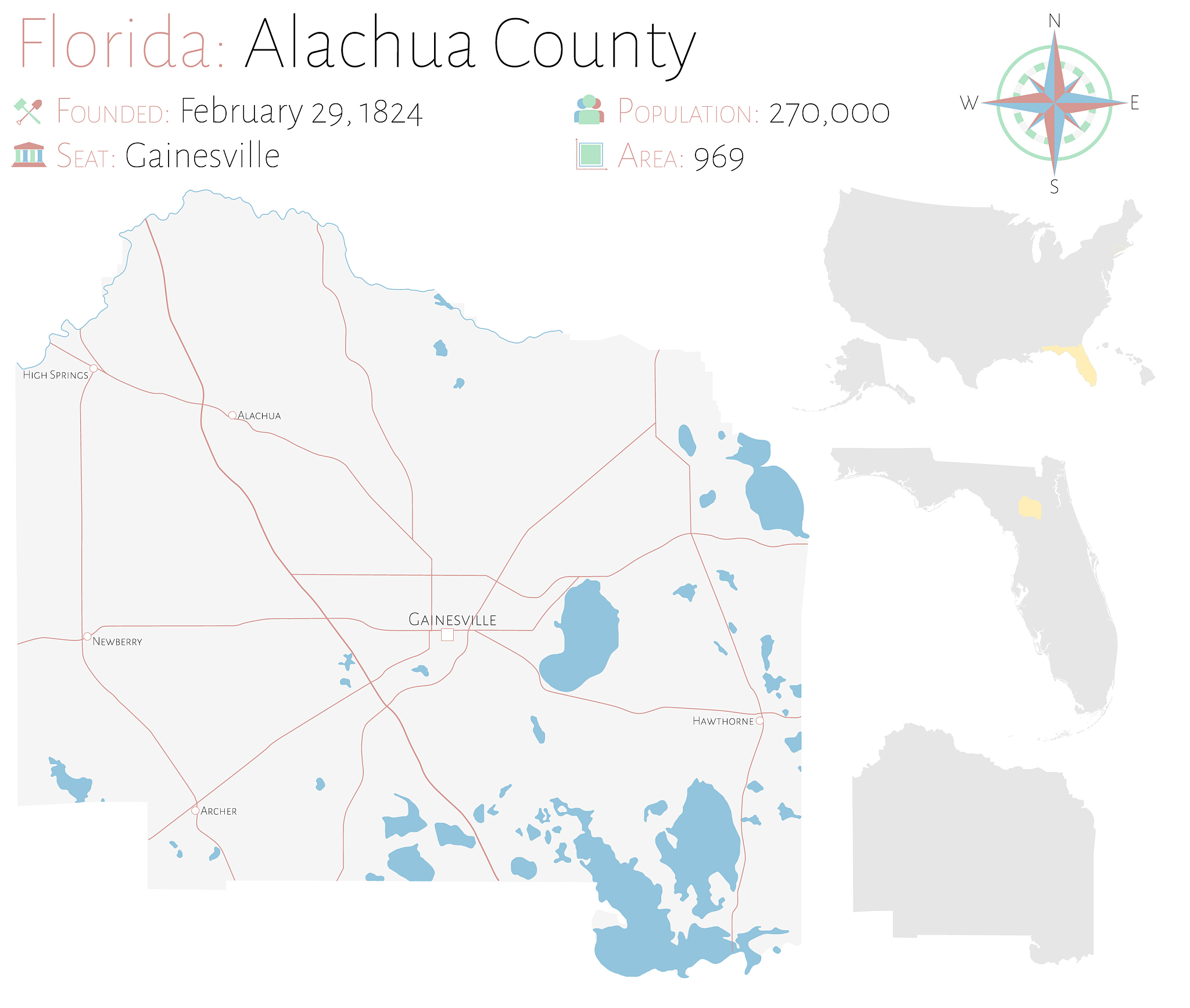 map alachua county in florida