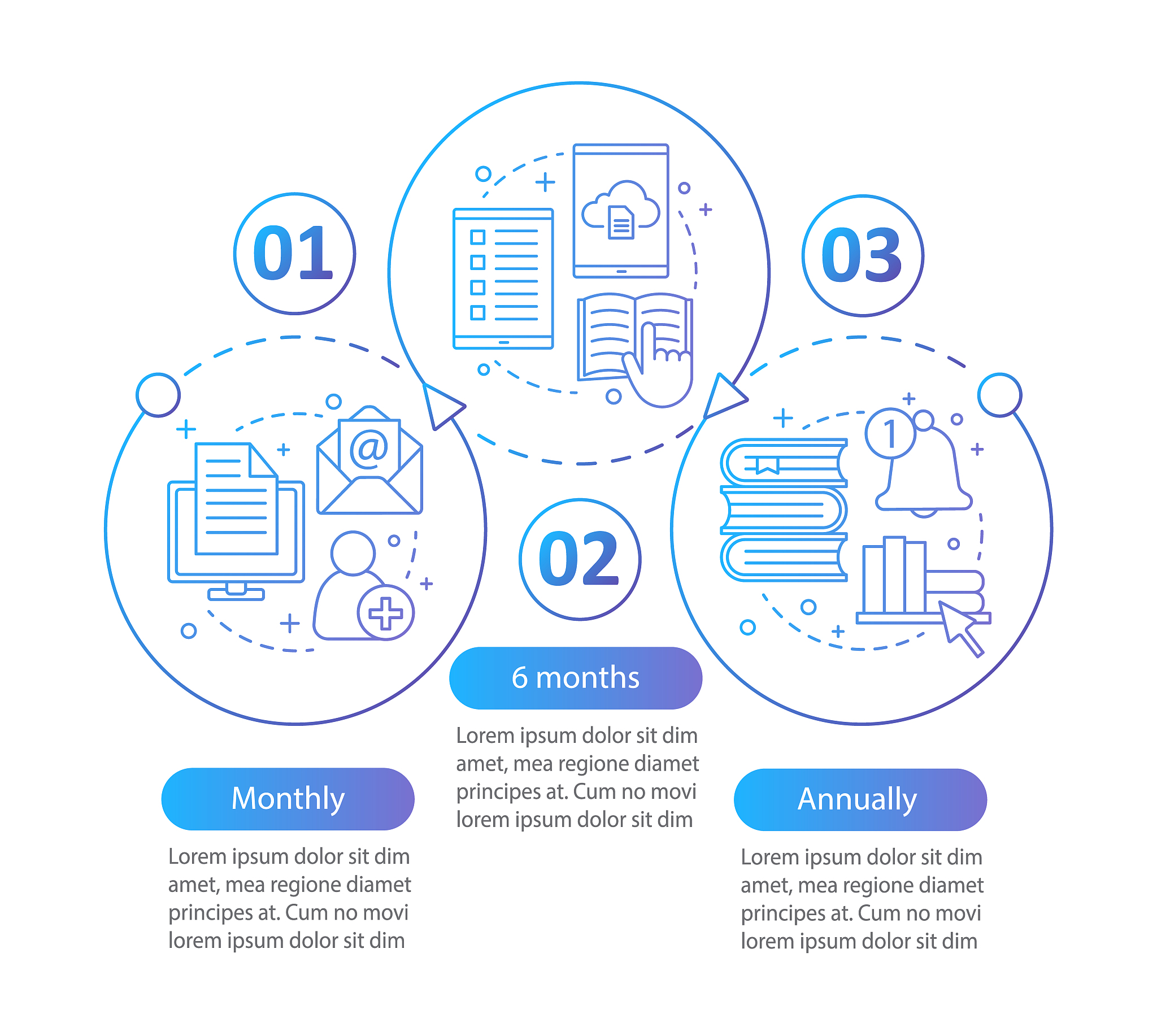 virtual library subscription vector infographic template