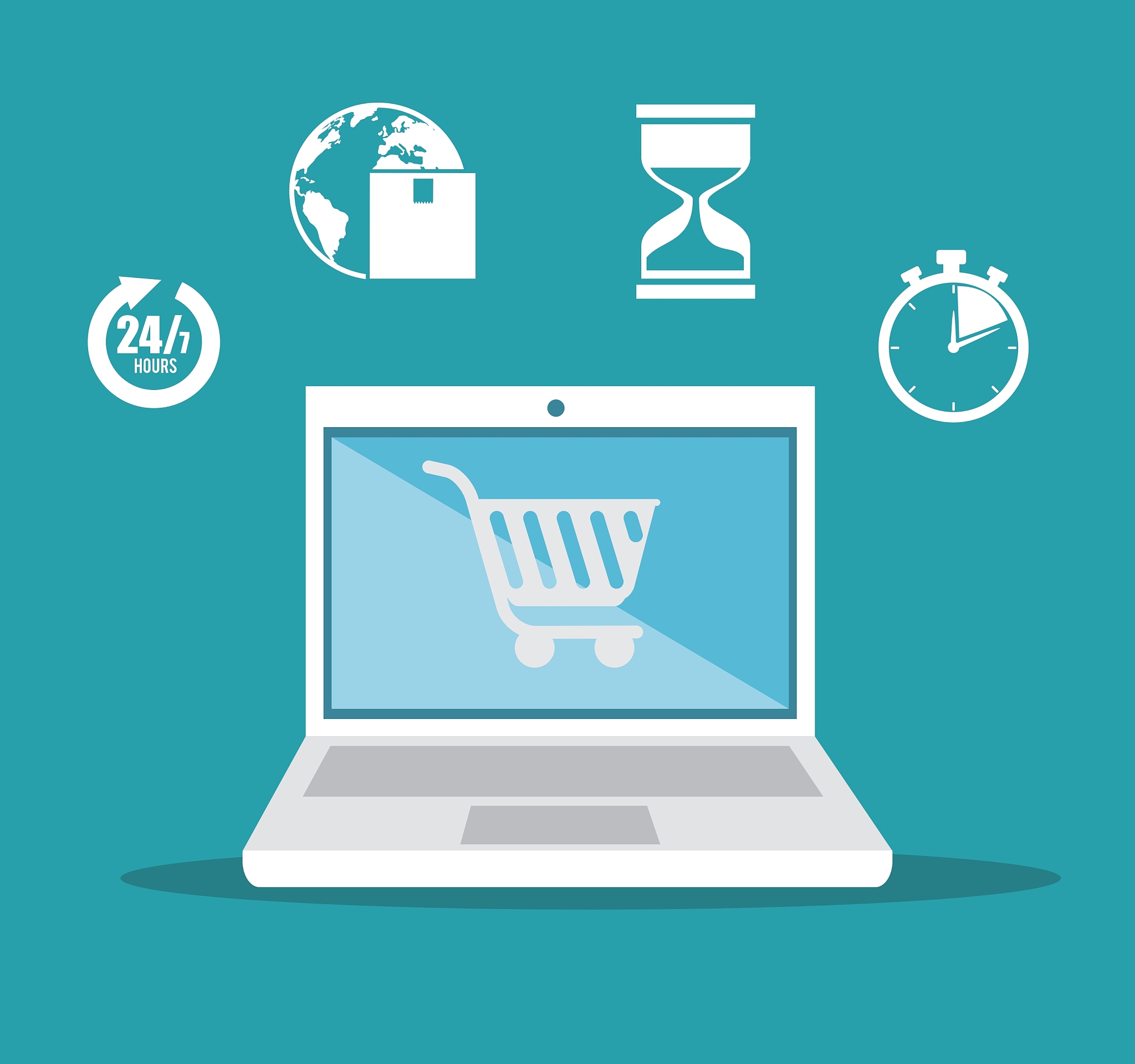 e- commerce shopping card delivery icons design