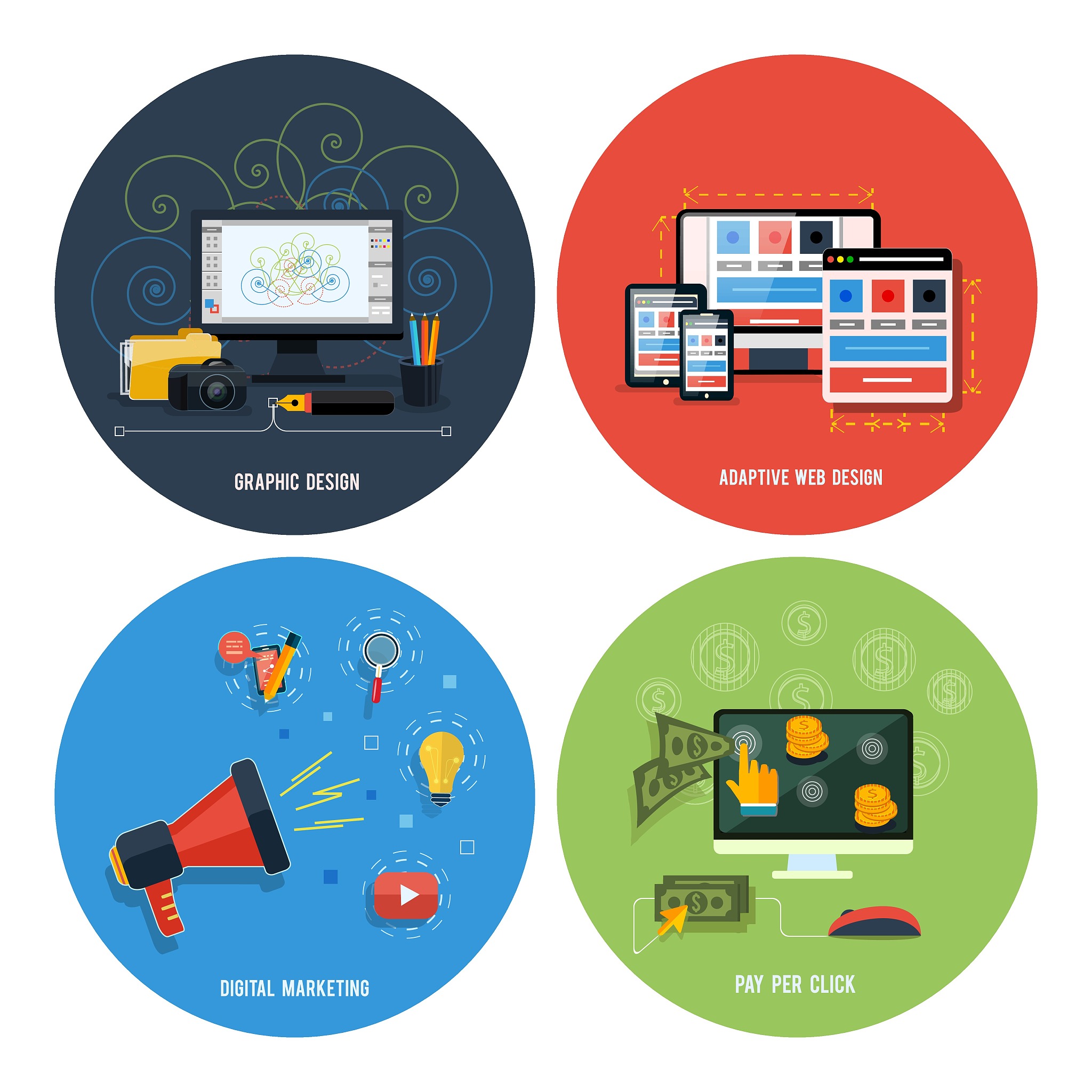 icons for web design, seo, social media