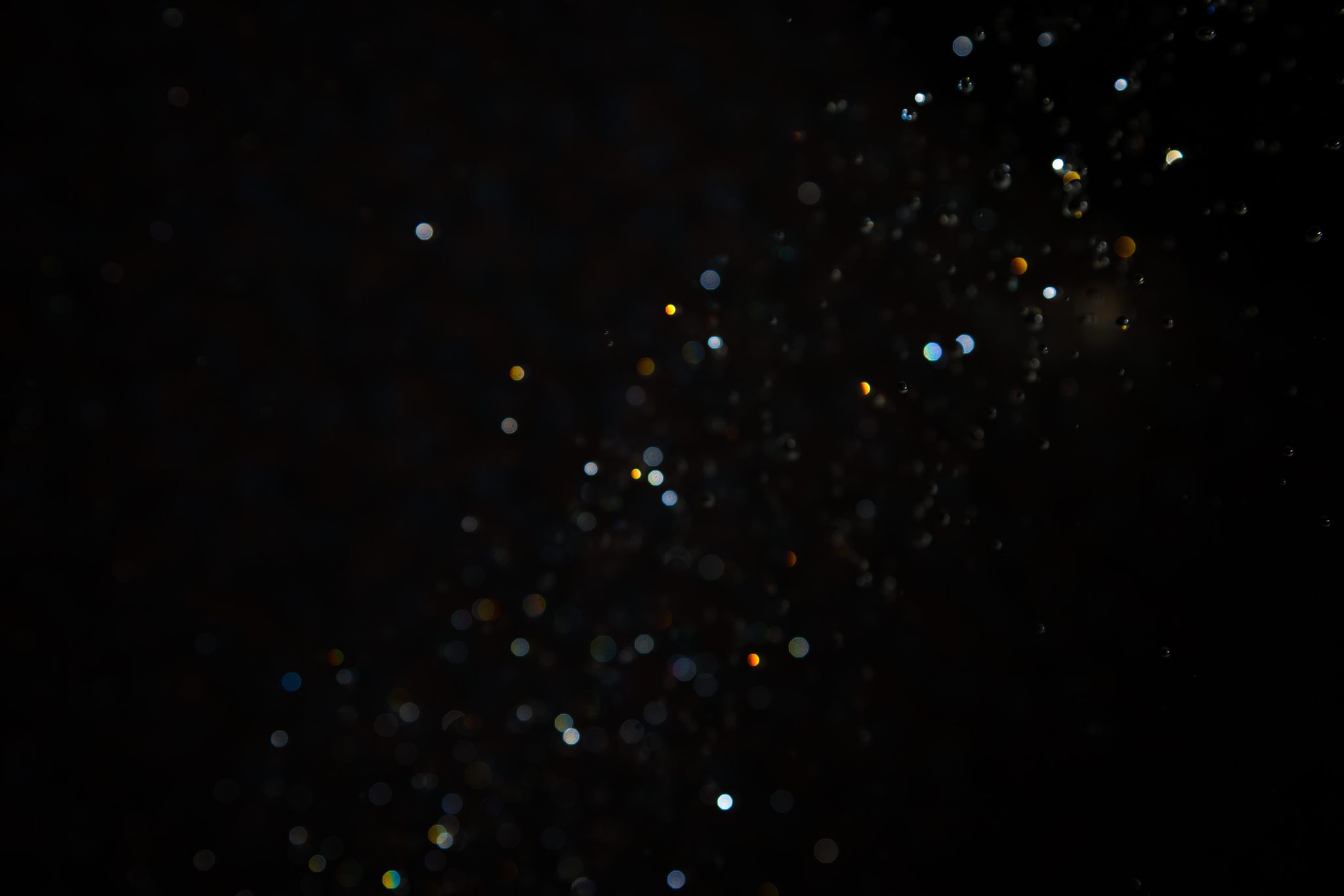 black bokeh water